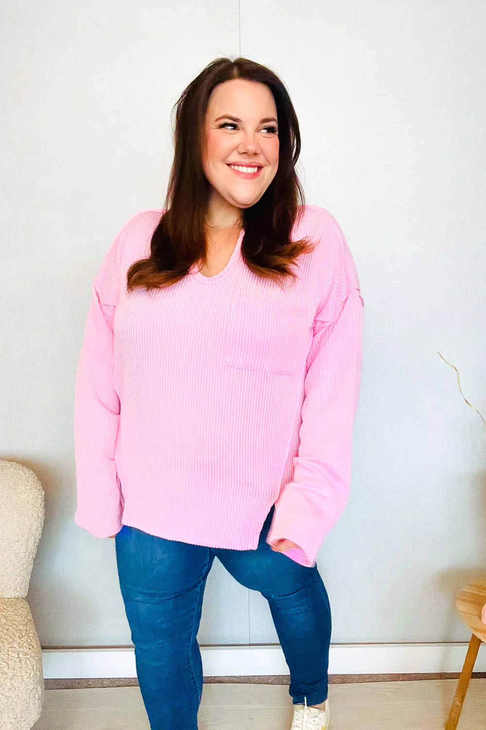 So Charming Mineral Wash Top • Pink