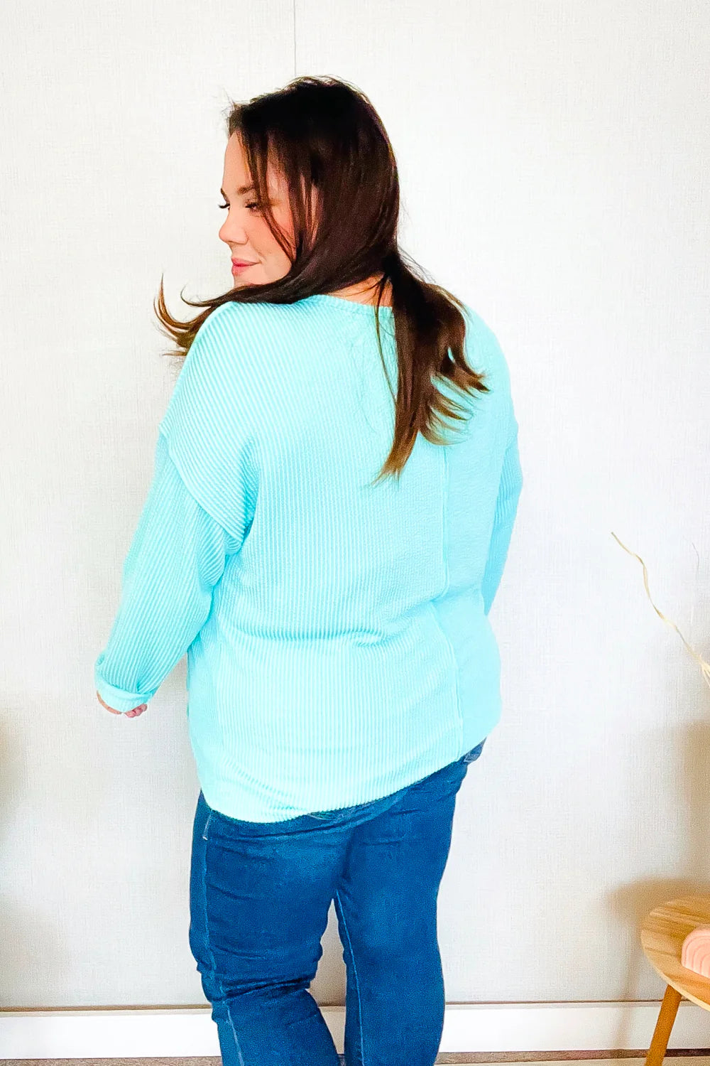 So Charming Mineral Wash Top • Seafoam