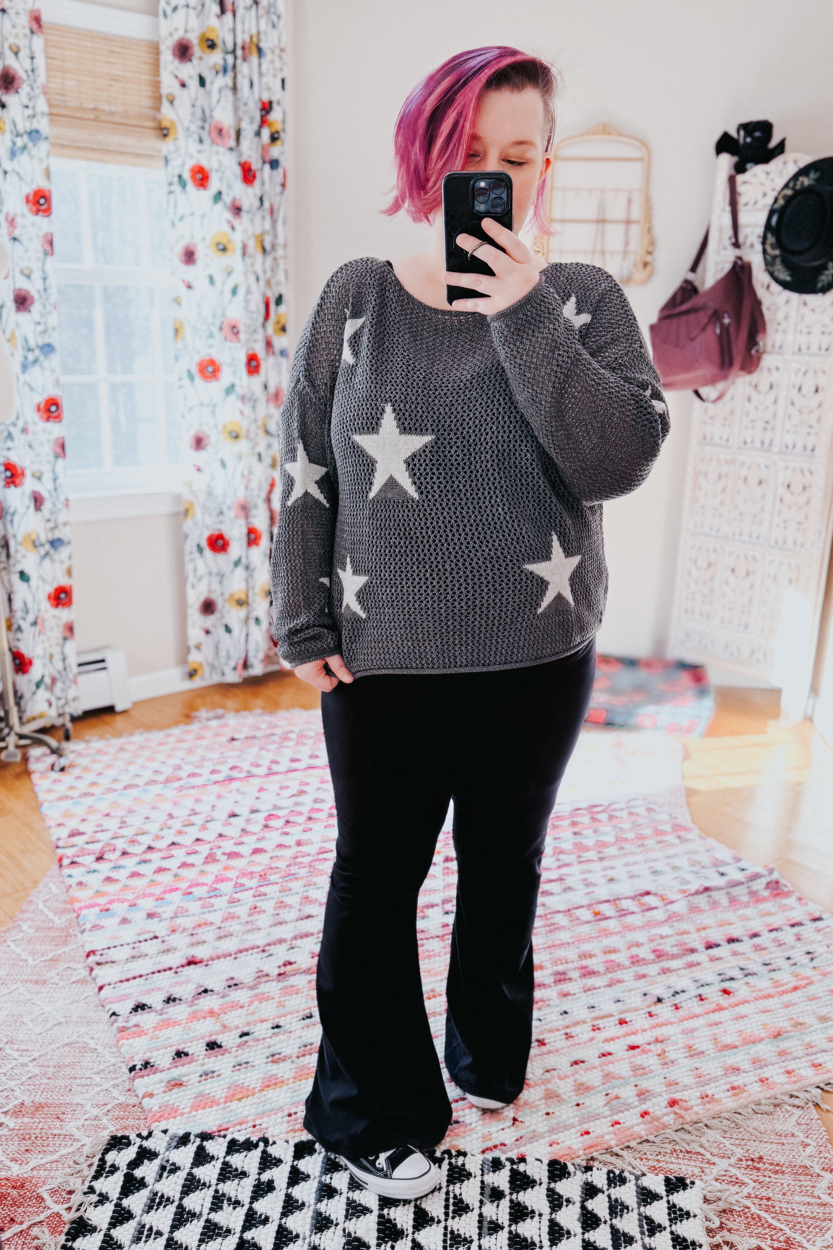 Seeing Stars Mesh Sweater Top