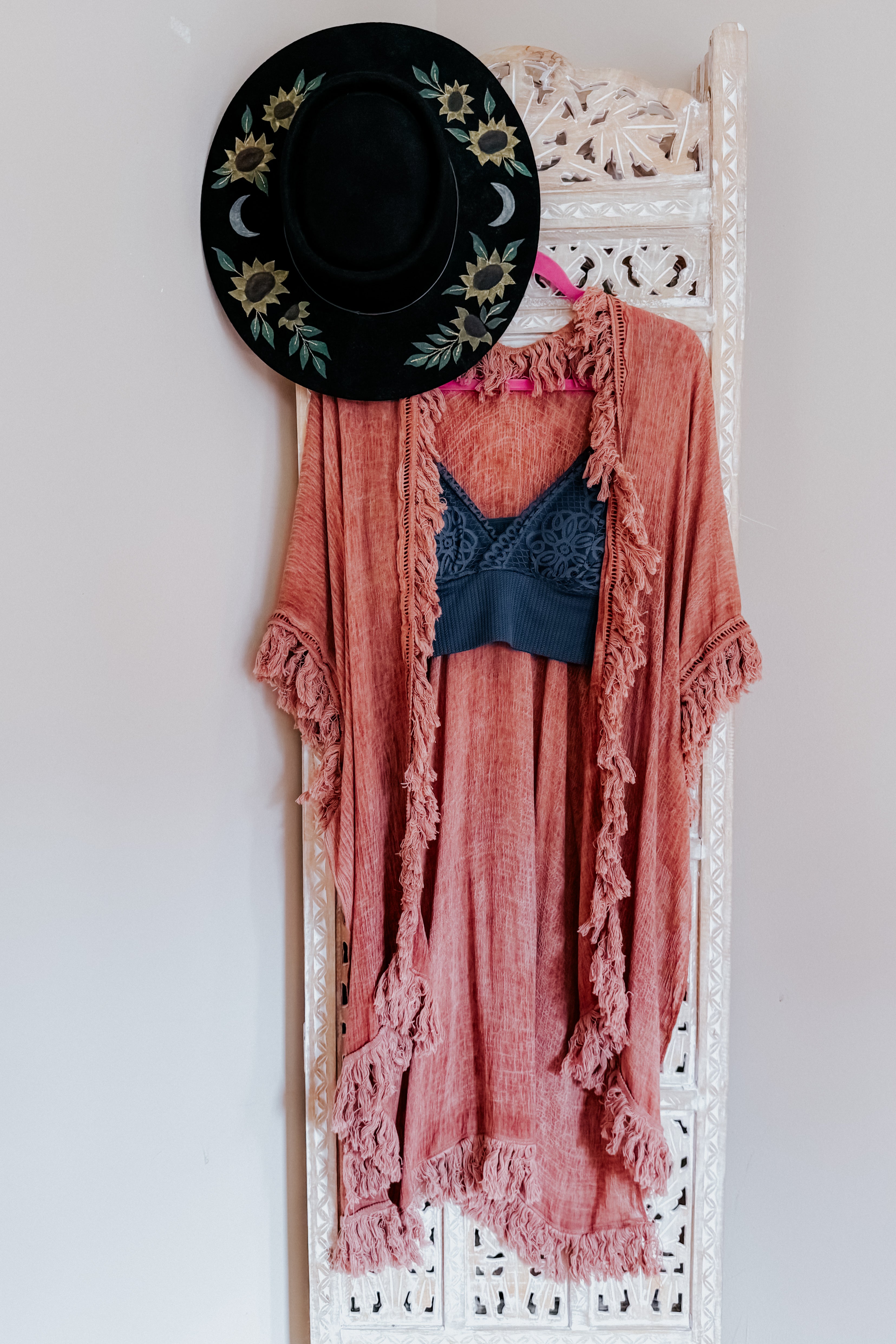 Mayze Sunbleached Fringe Duster • Rose