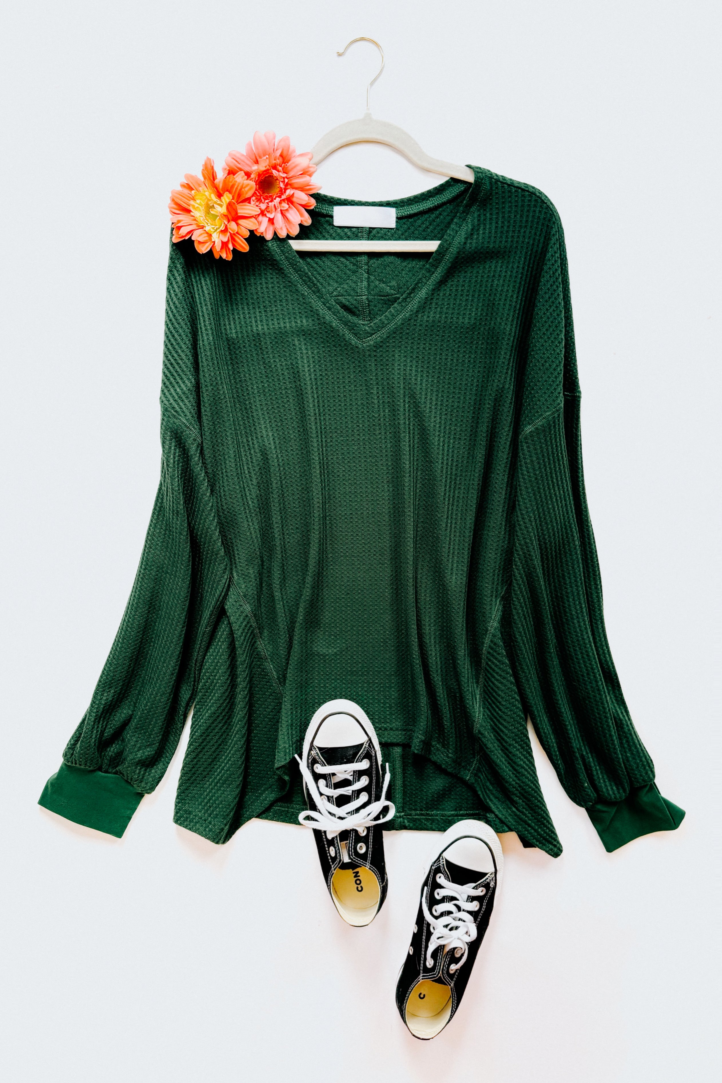 Good Things Are Coming V-Neck Top • Green