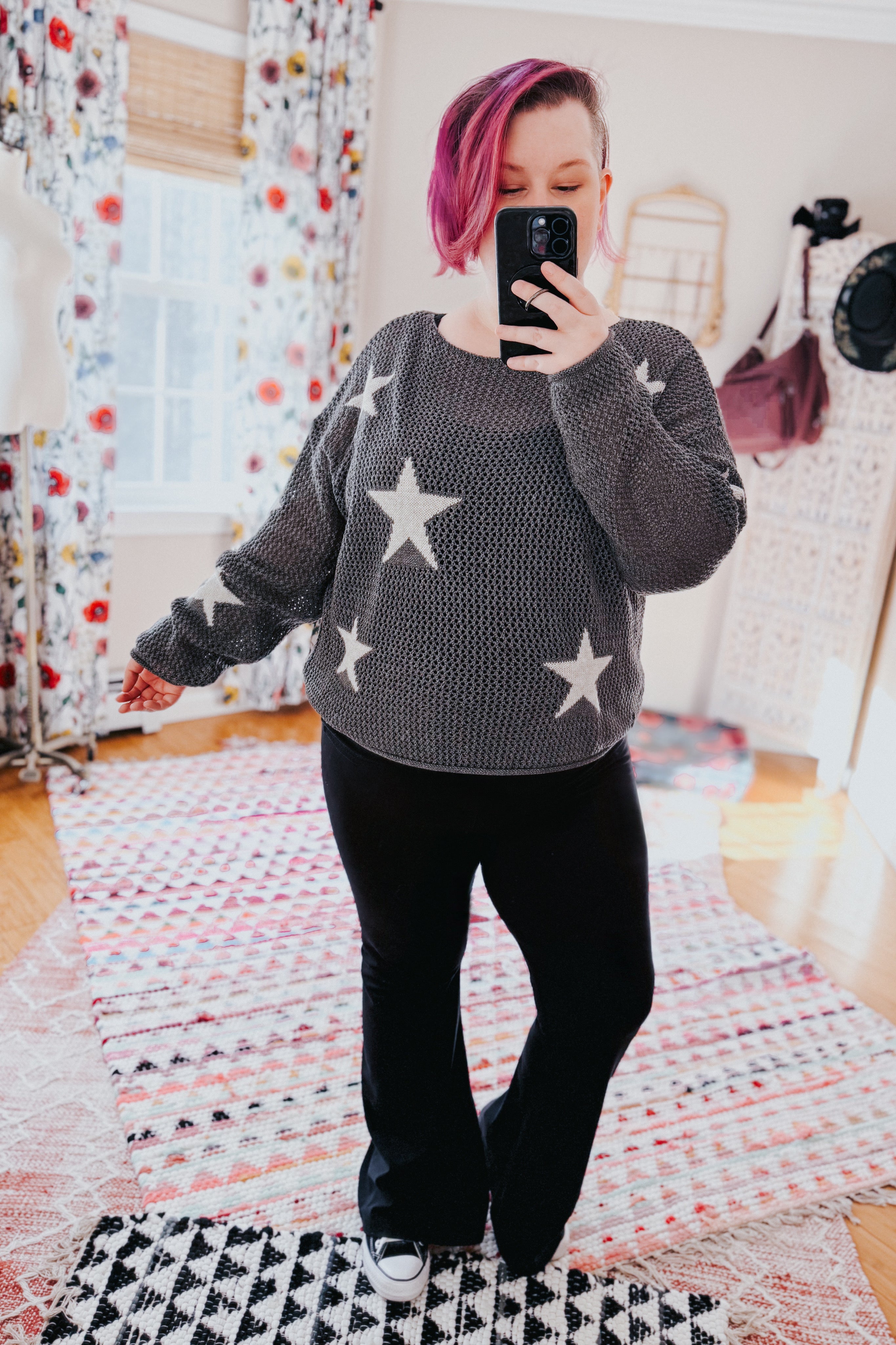 Seeing Stars Mesh Sweater Top