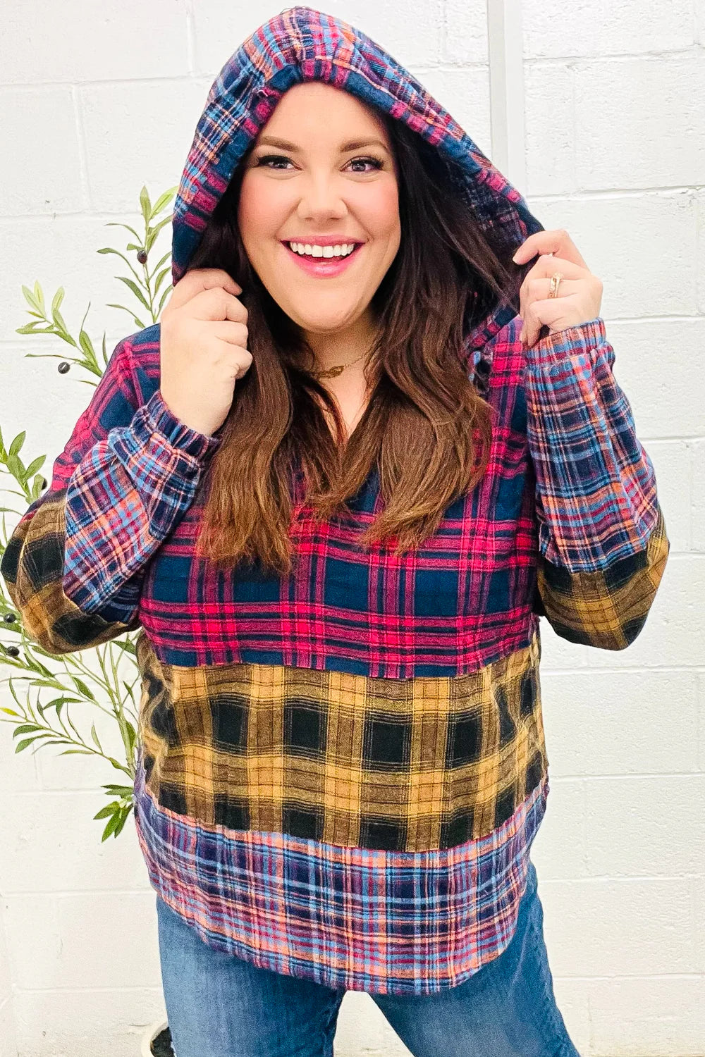 Fall Into You Plaid Flannel Hoodie