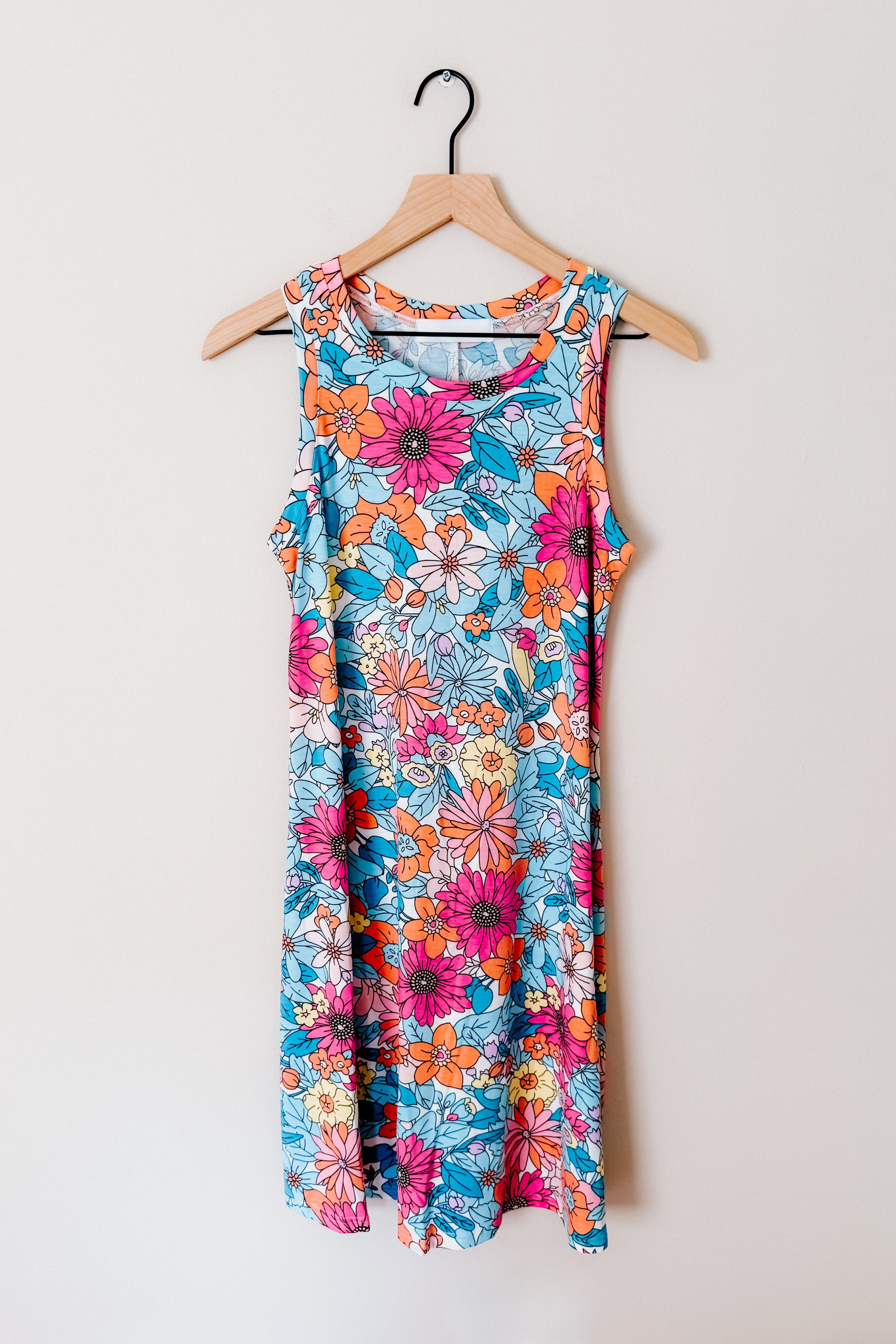 Summer Garden Sleeveless Swing Dress