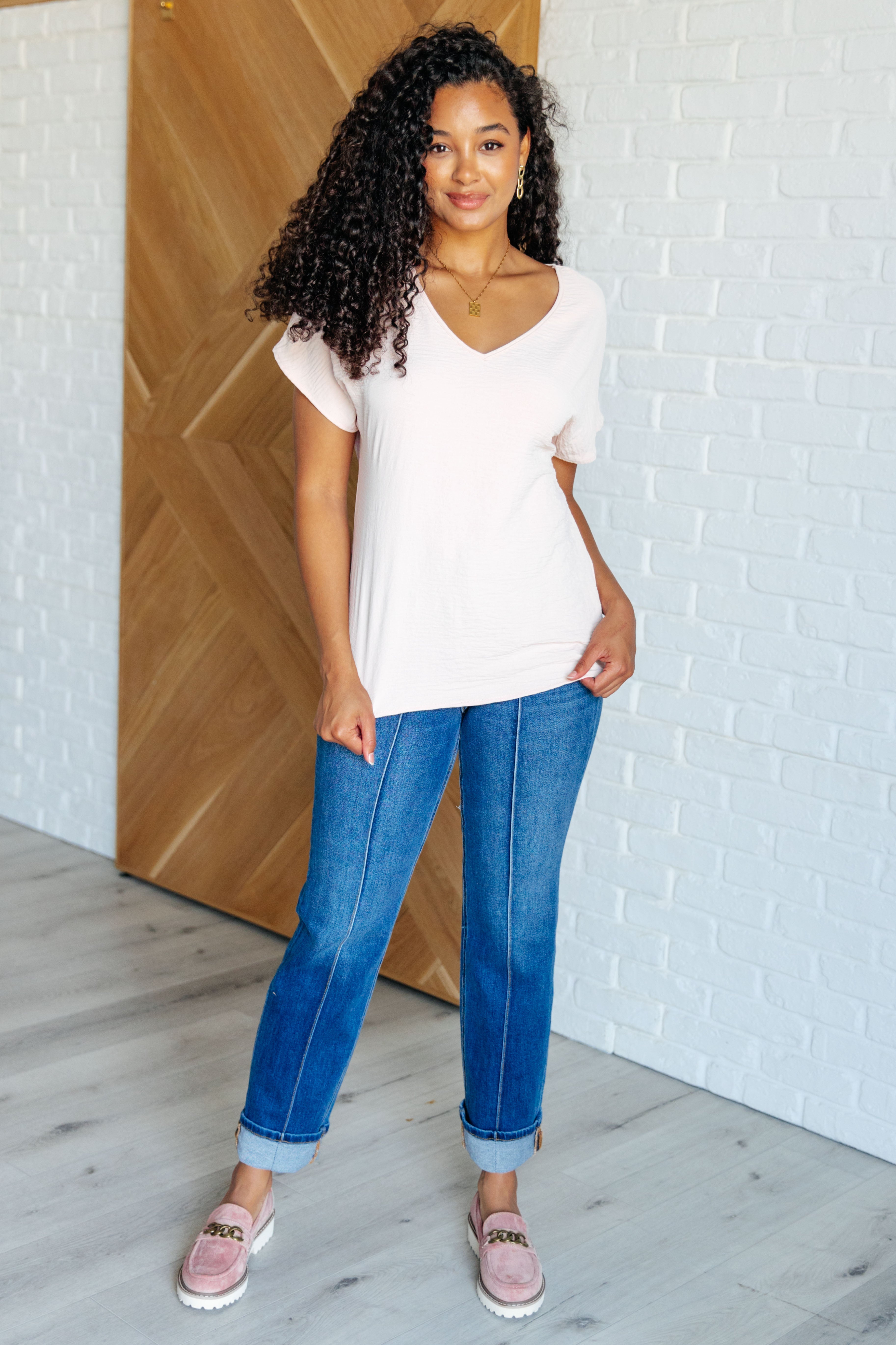 Frequently Asked Questions V-Neck Top • Blush