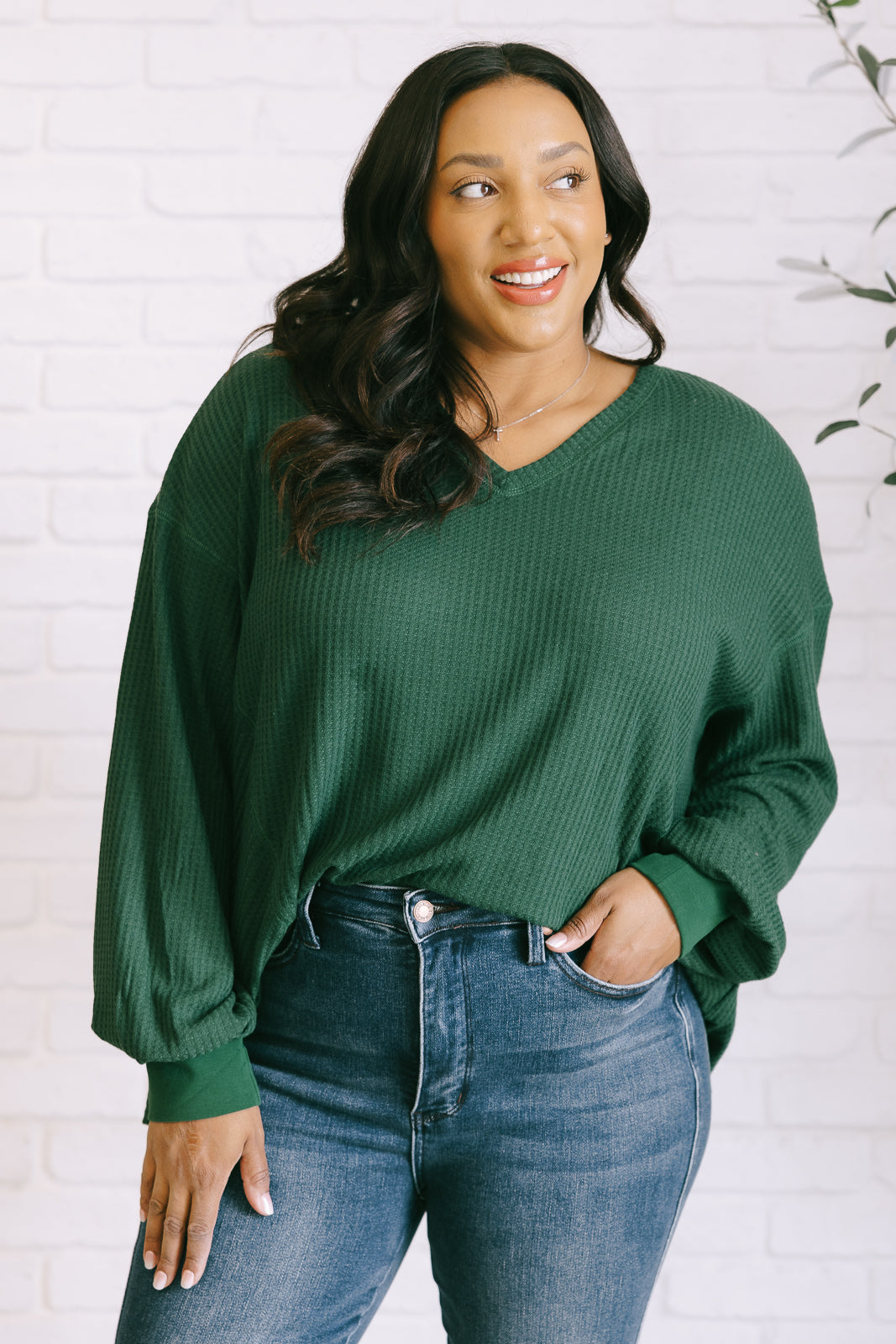 Good Things Are Coming V-Neck Top • Green