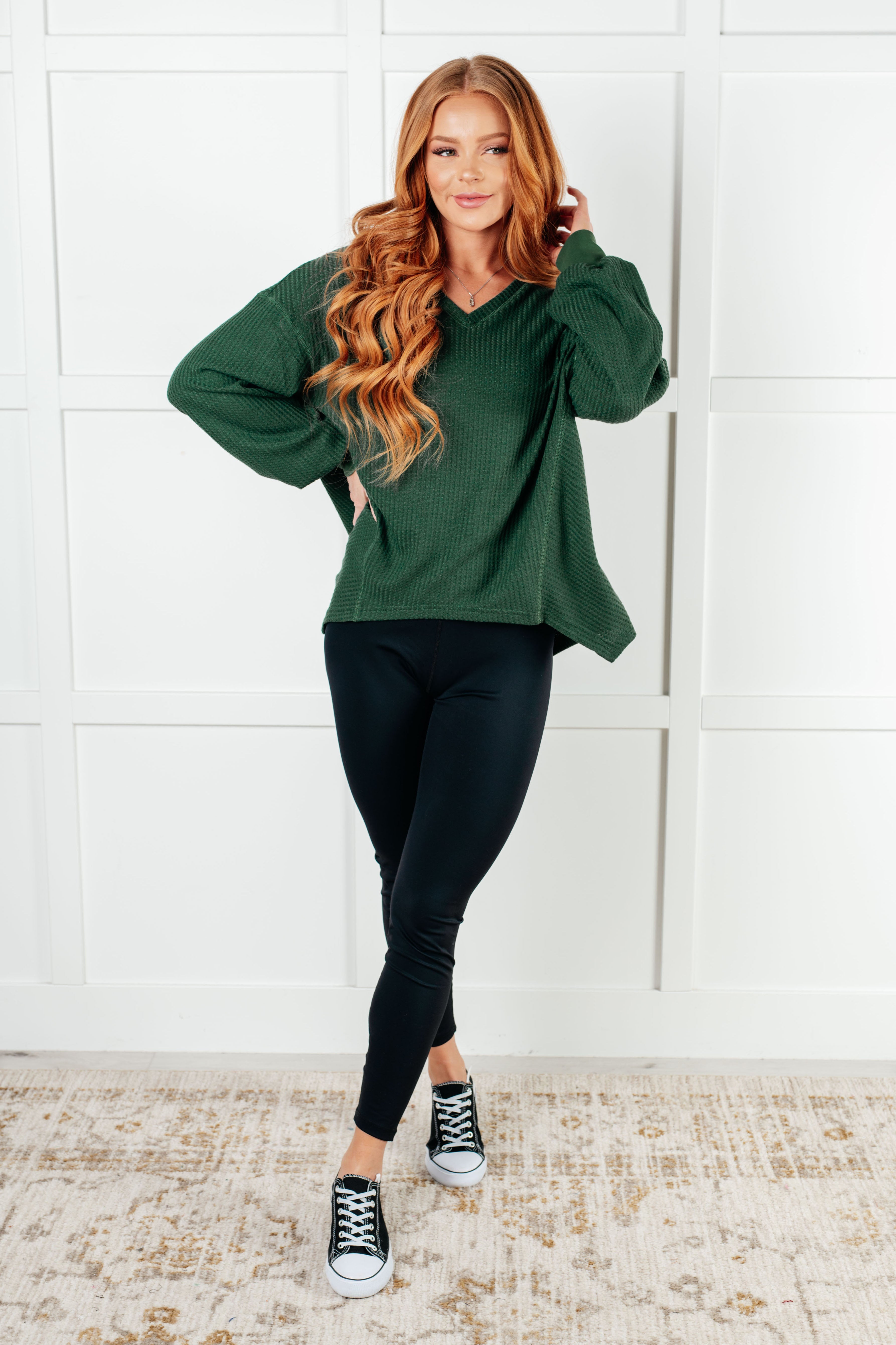 Good Things Are Coming V-Neck Top • Green