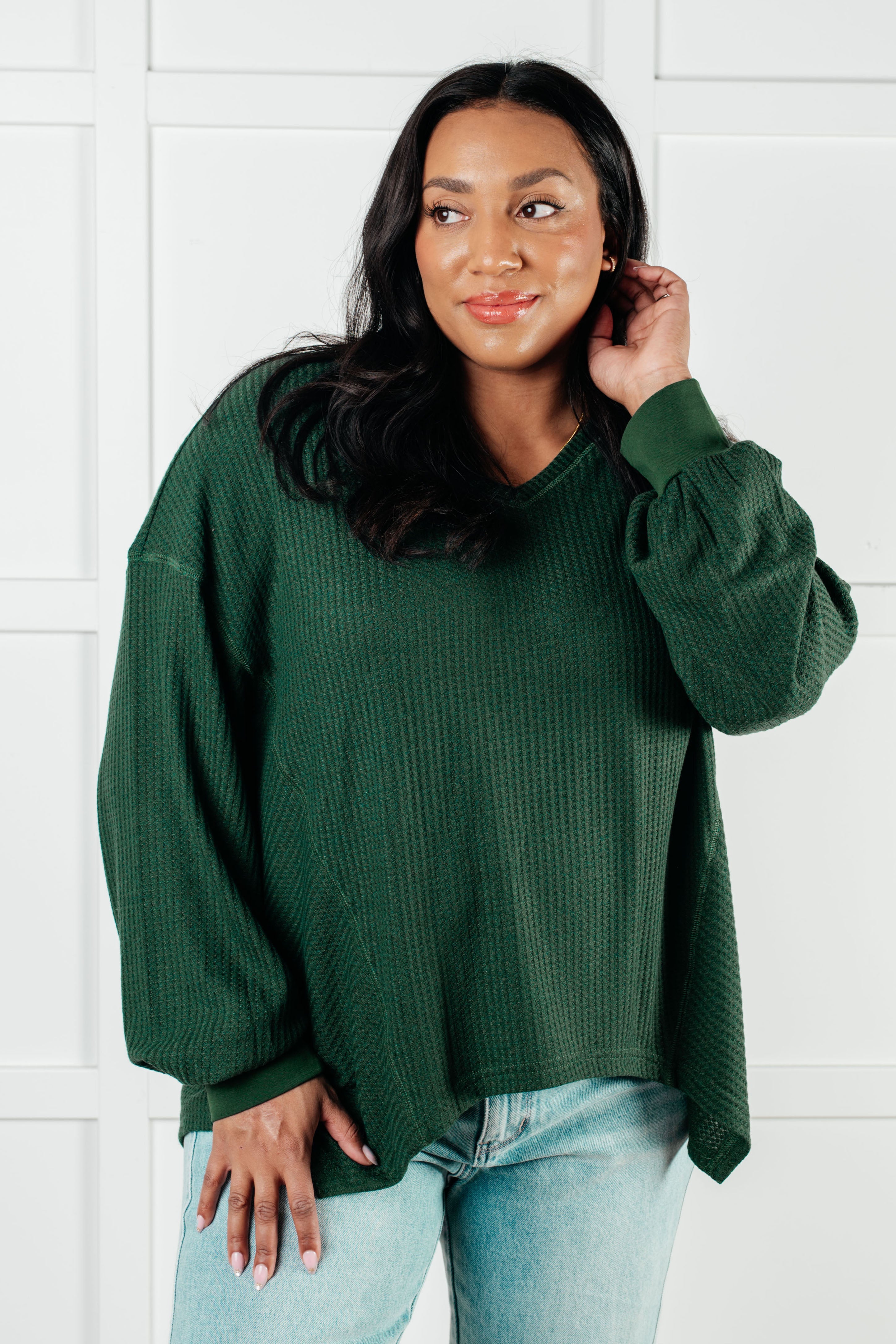 Good Things Are Coming V-Neck Top • Green