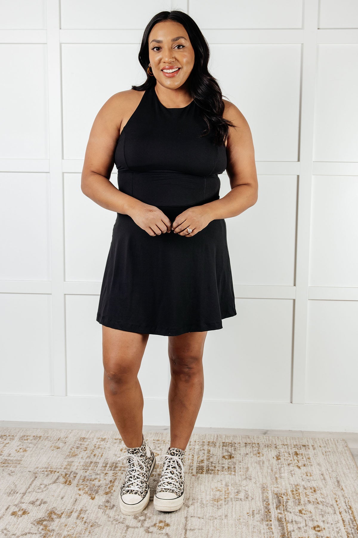 Gym and Tonic Butter Romper Dress •  Black