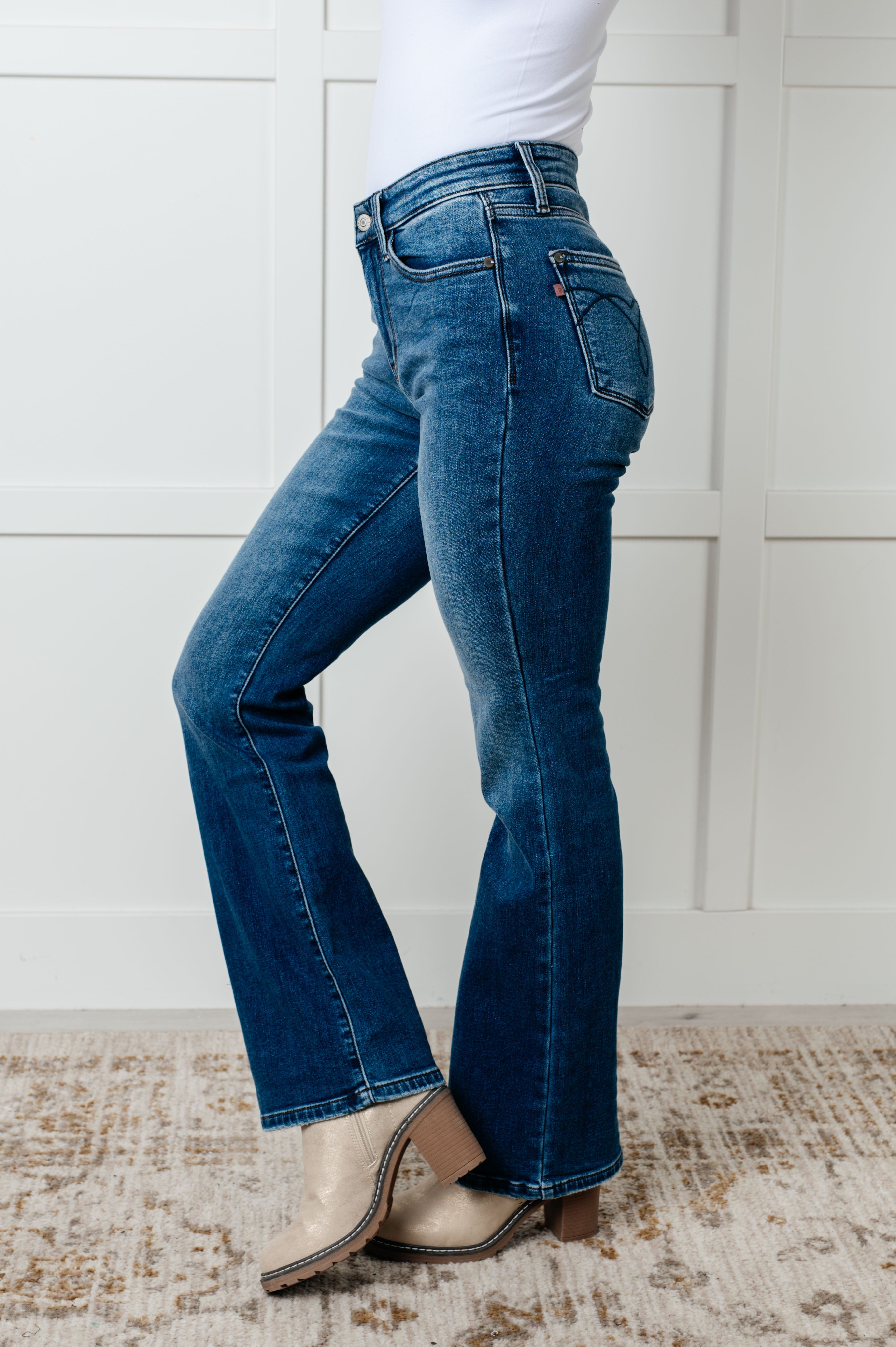 Hannah Mid Rise Thermal Bootcut Jeans