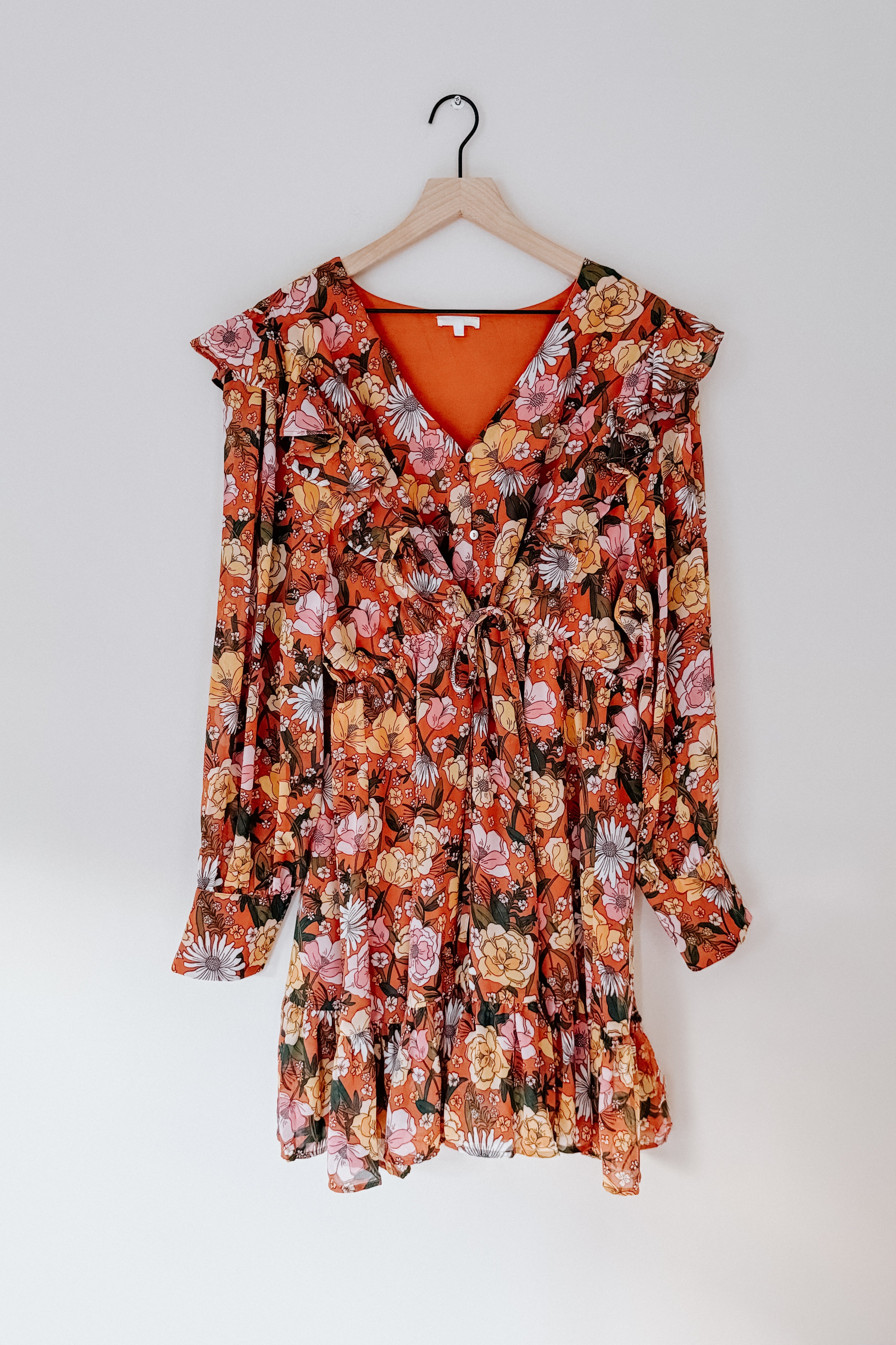 So Long, Farewell Balloon Sleeve Floral Dress