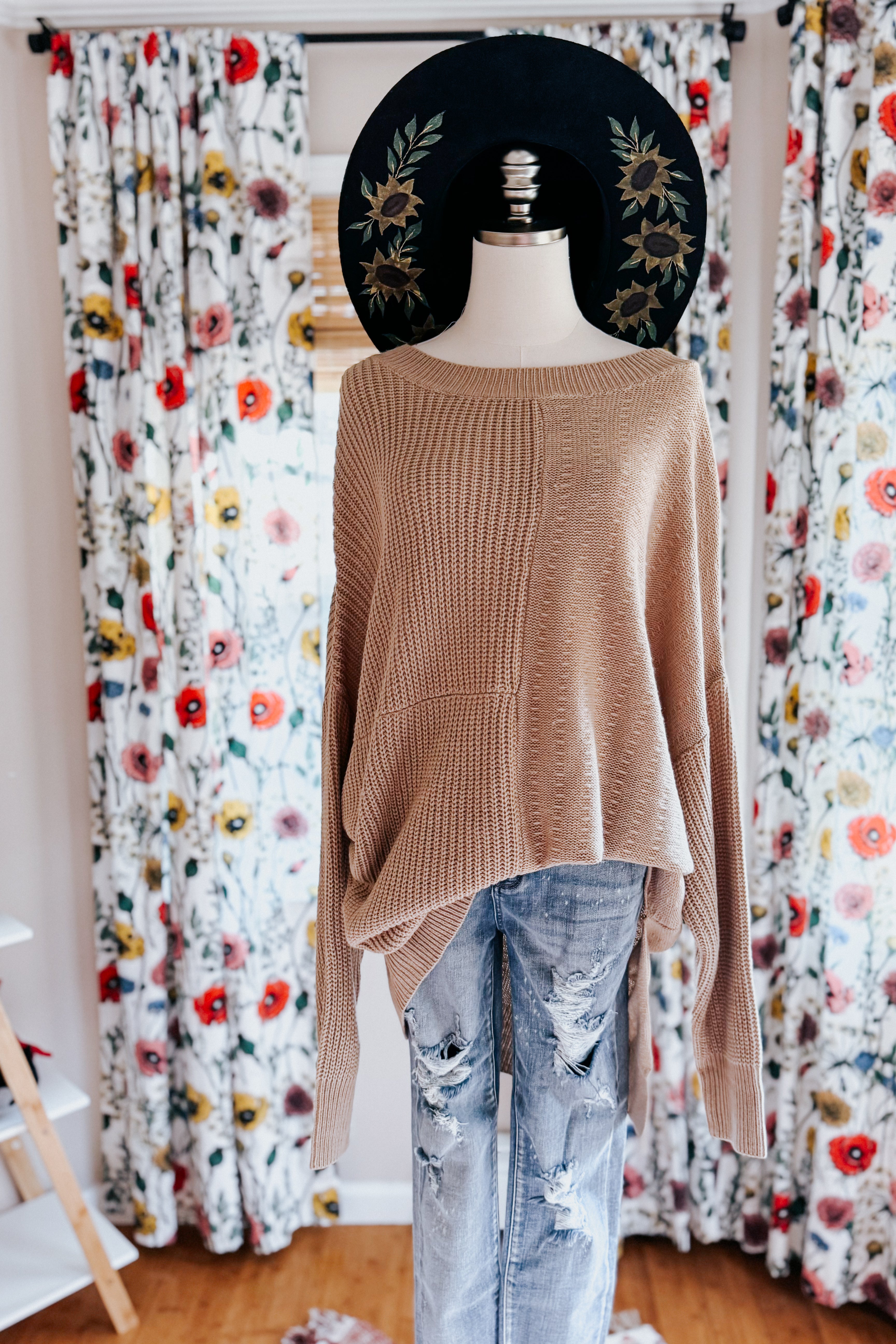 Suddenly Fine Asymmetrical Knit Sweater • Cream