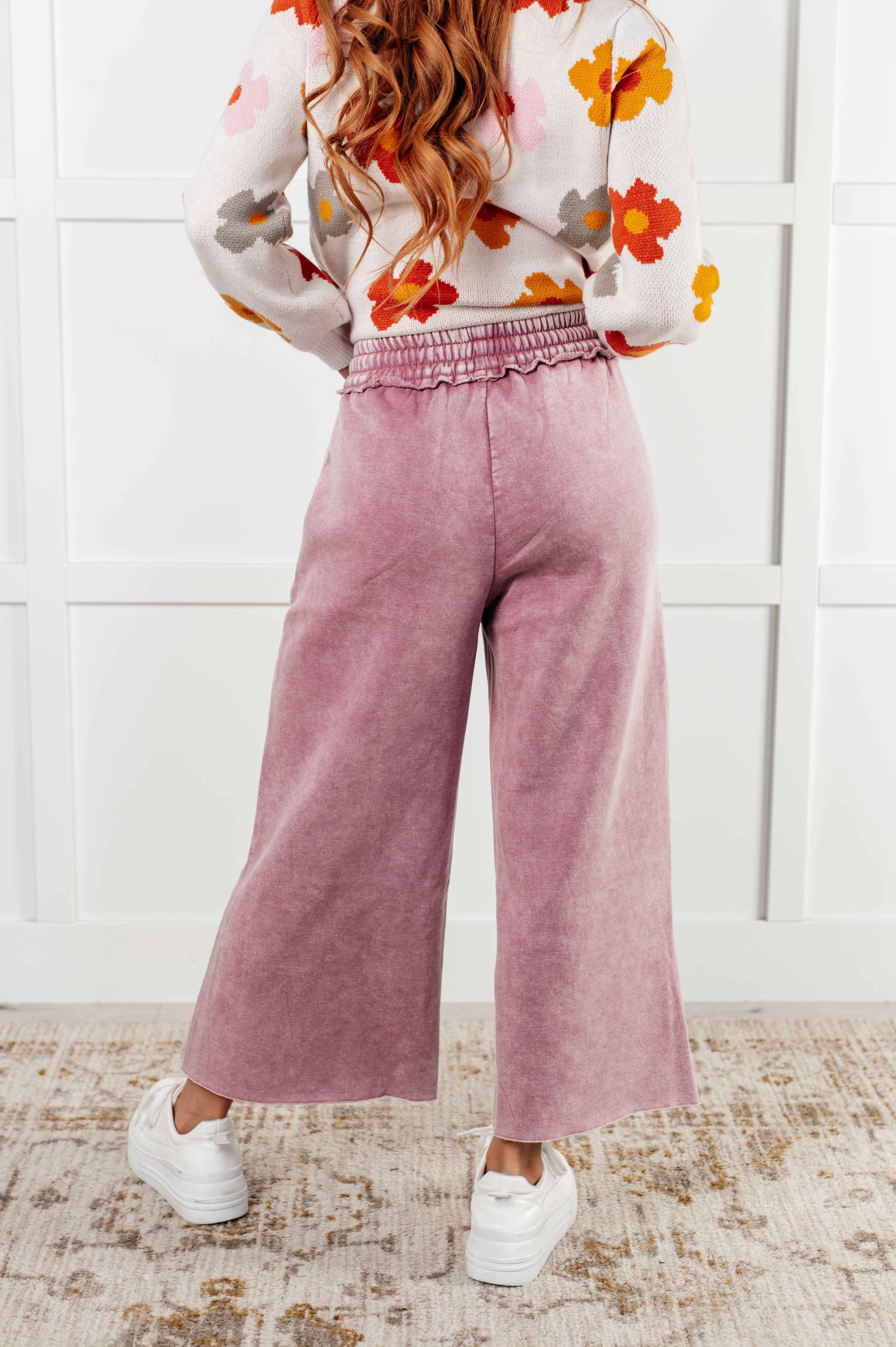 In or Out Wide Leg Cropped Pants • Light Rose