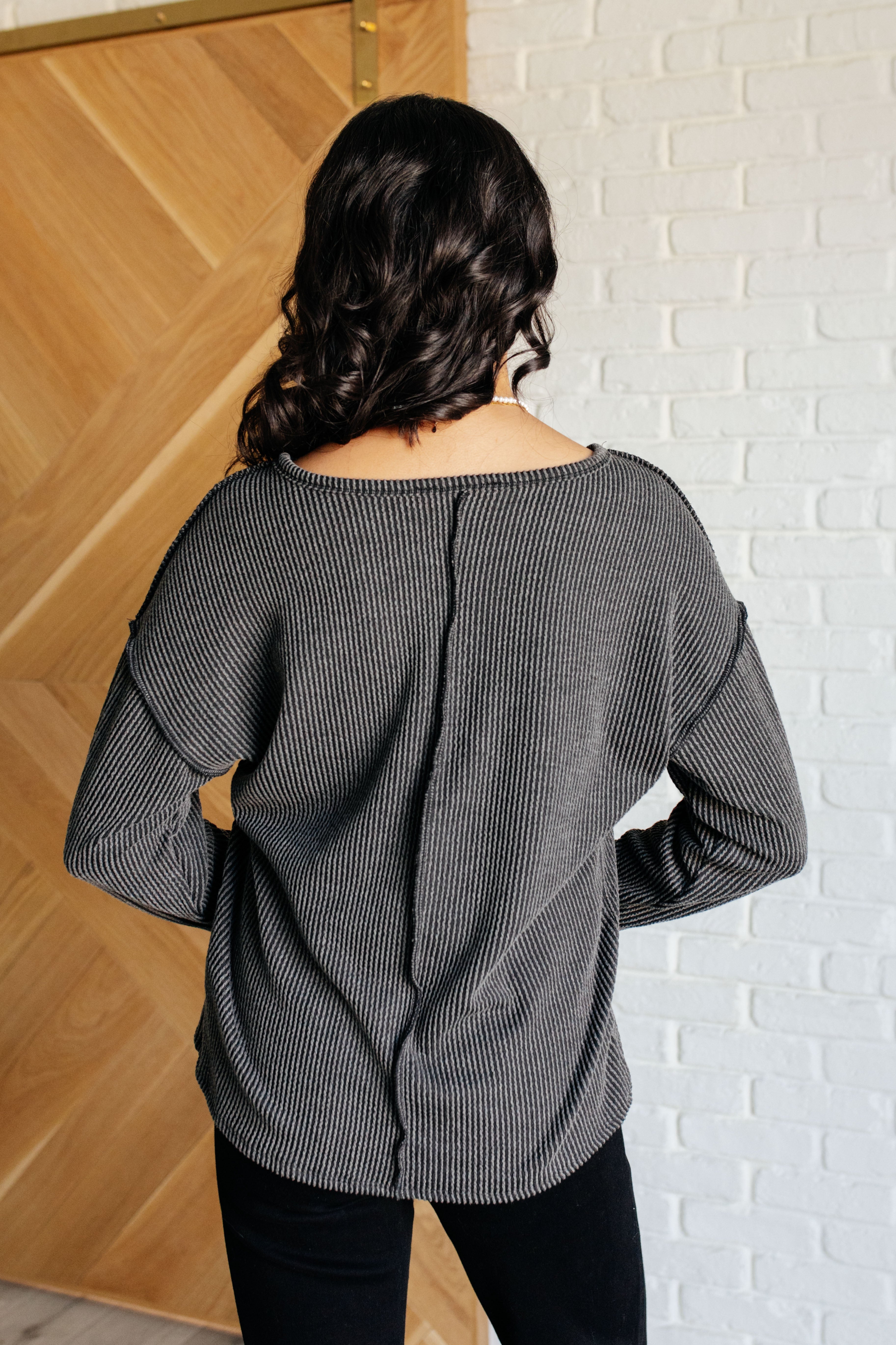 Kinda Sorta Ribbed Top • Charcoal