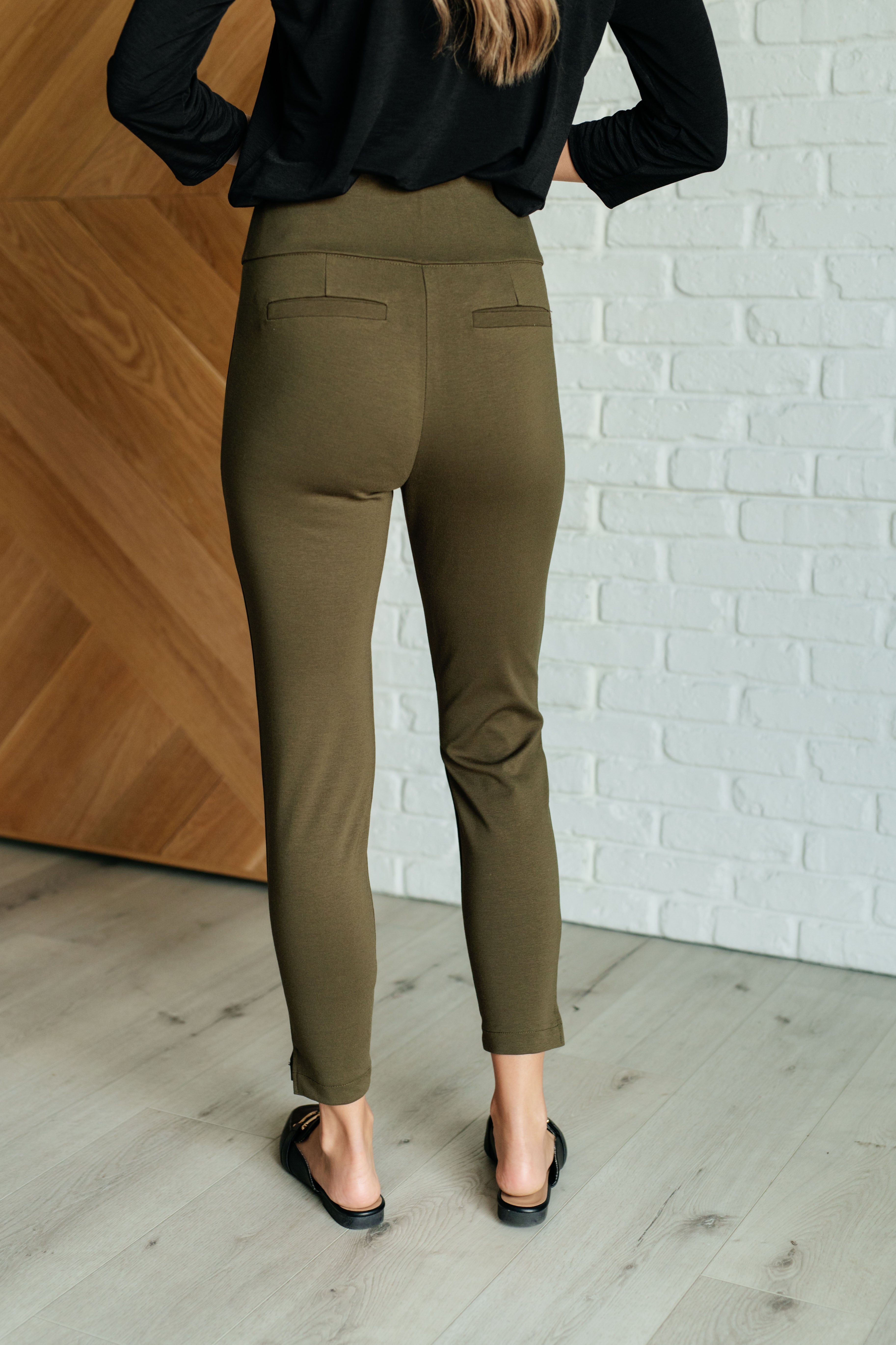 Magic Ankle Crop Skinny Pants • Olive