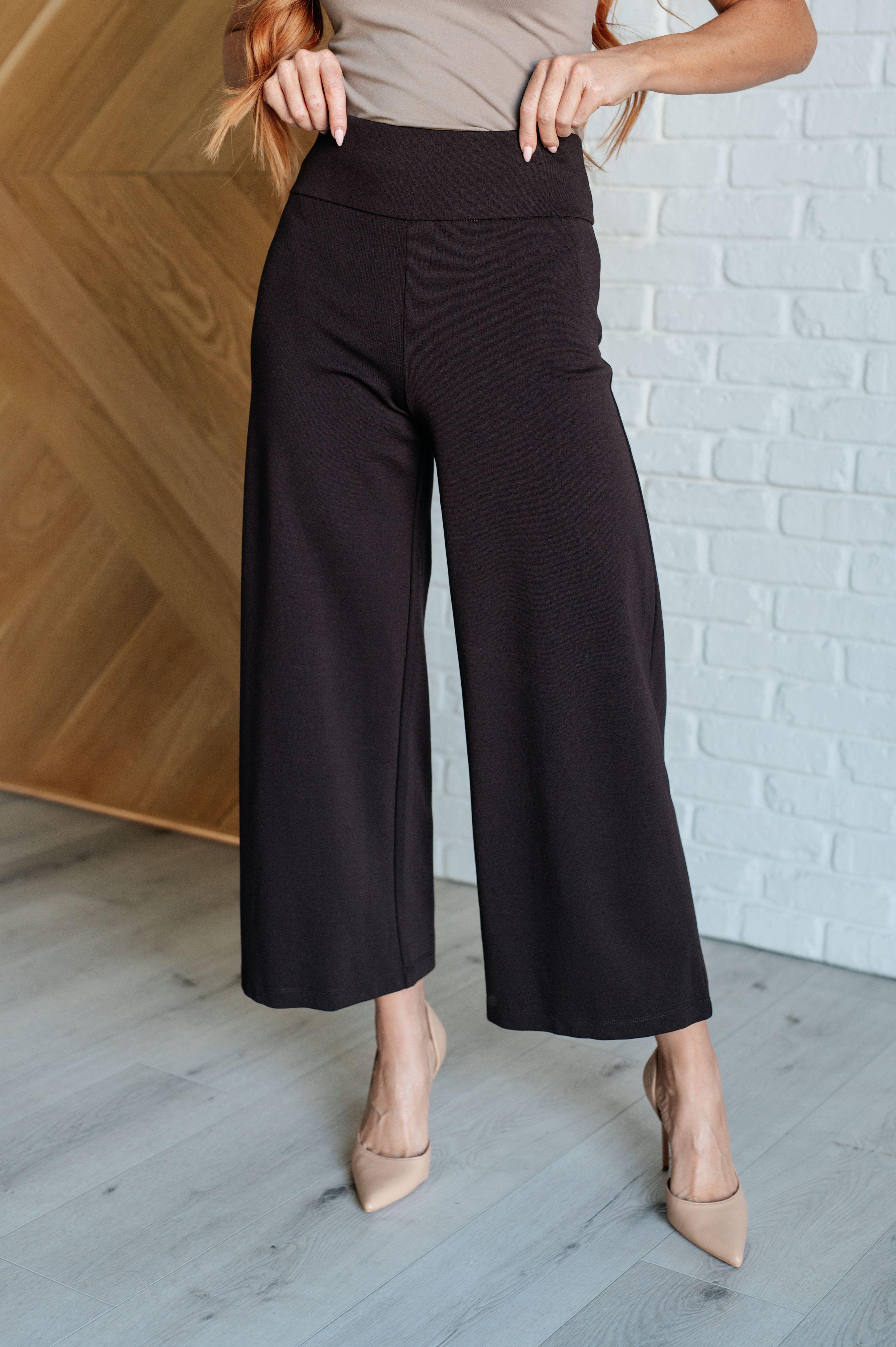 Magic Wide Leg Crop Pants • Chocolate