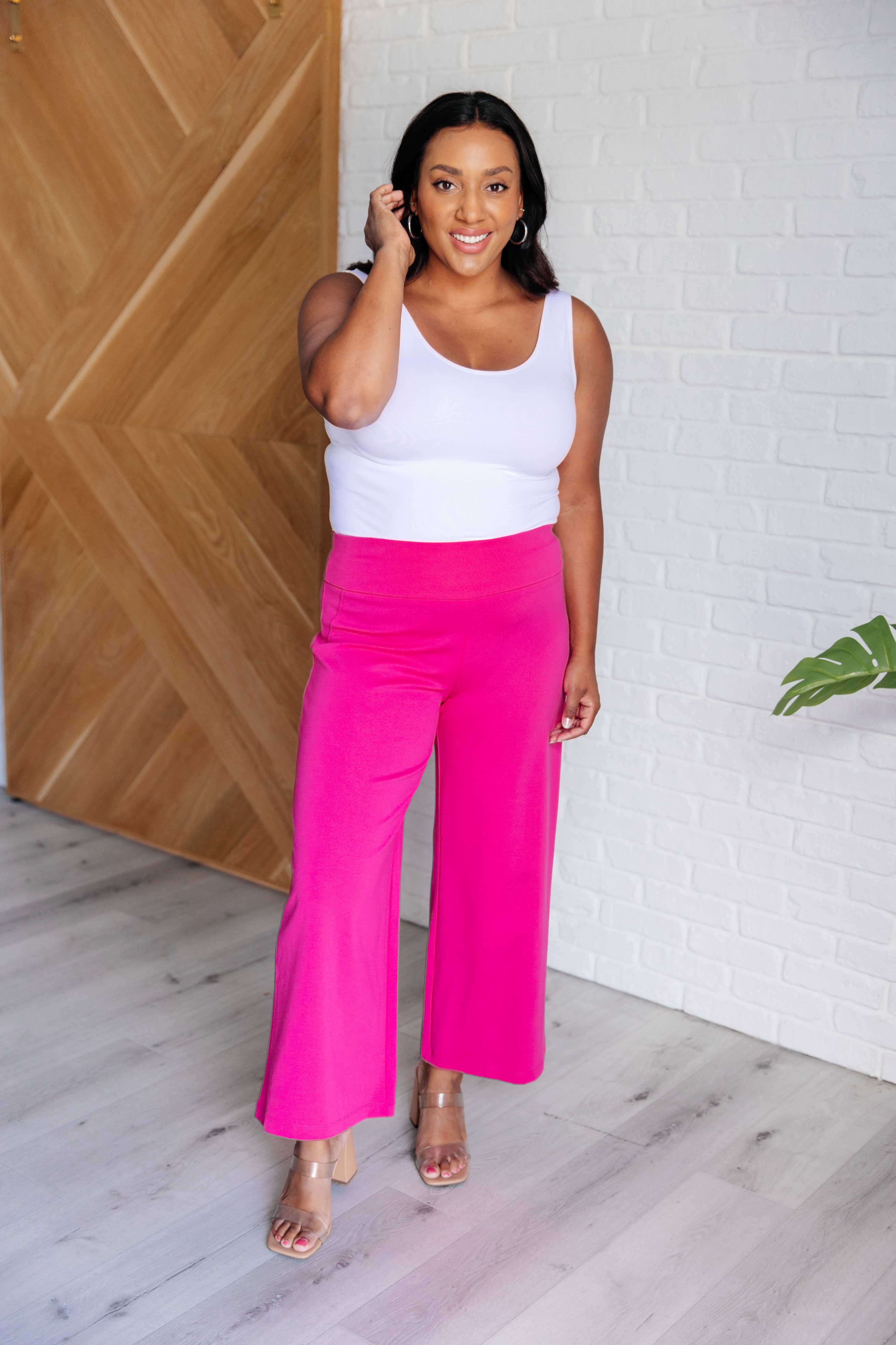 Magic Wide Leg Crop Pants • Hot Pink