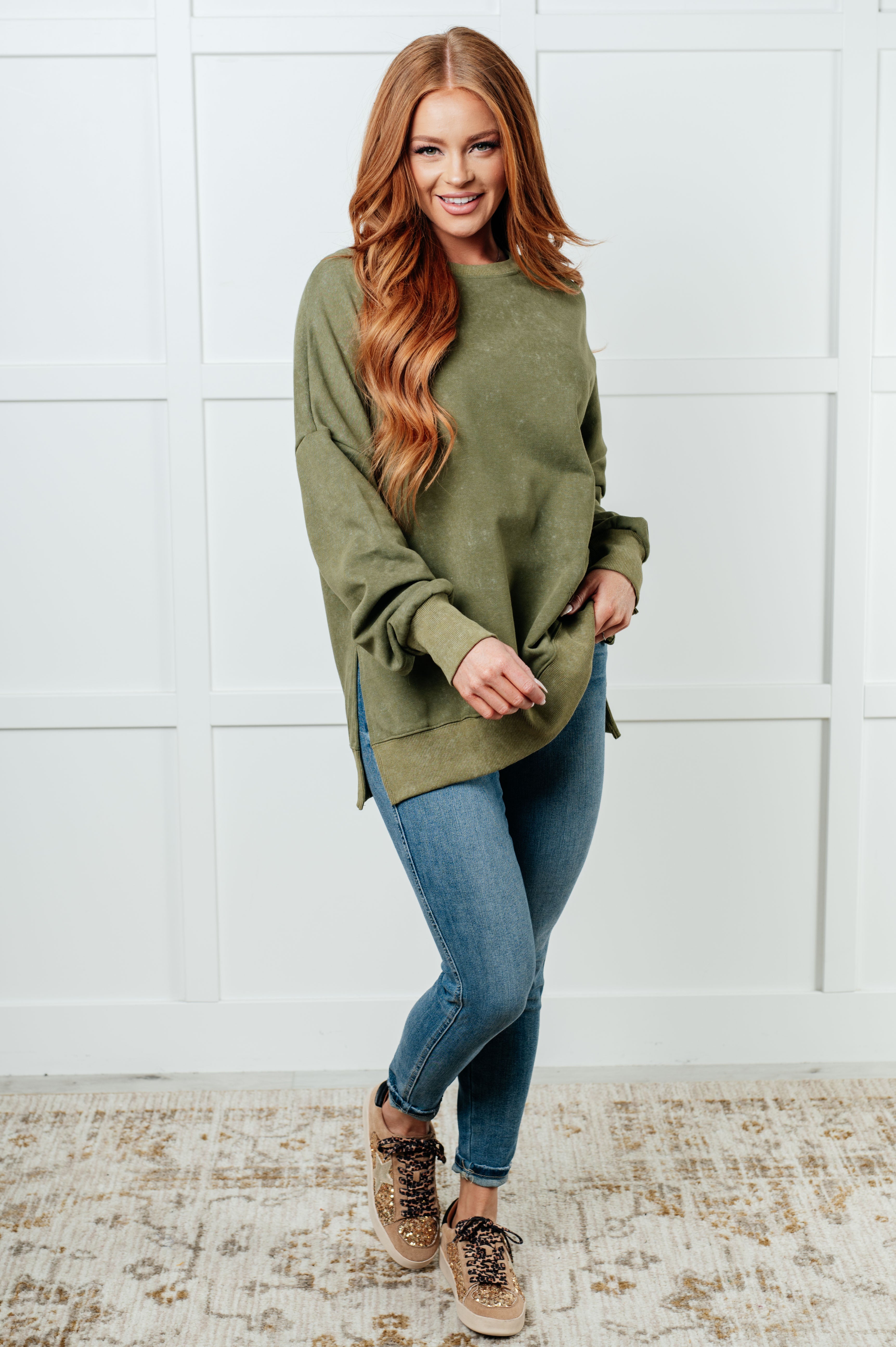 No Plain Jane Oversized Sweatshirt • Green