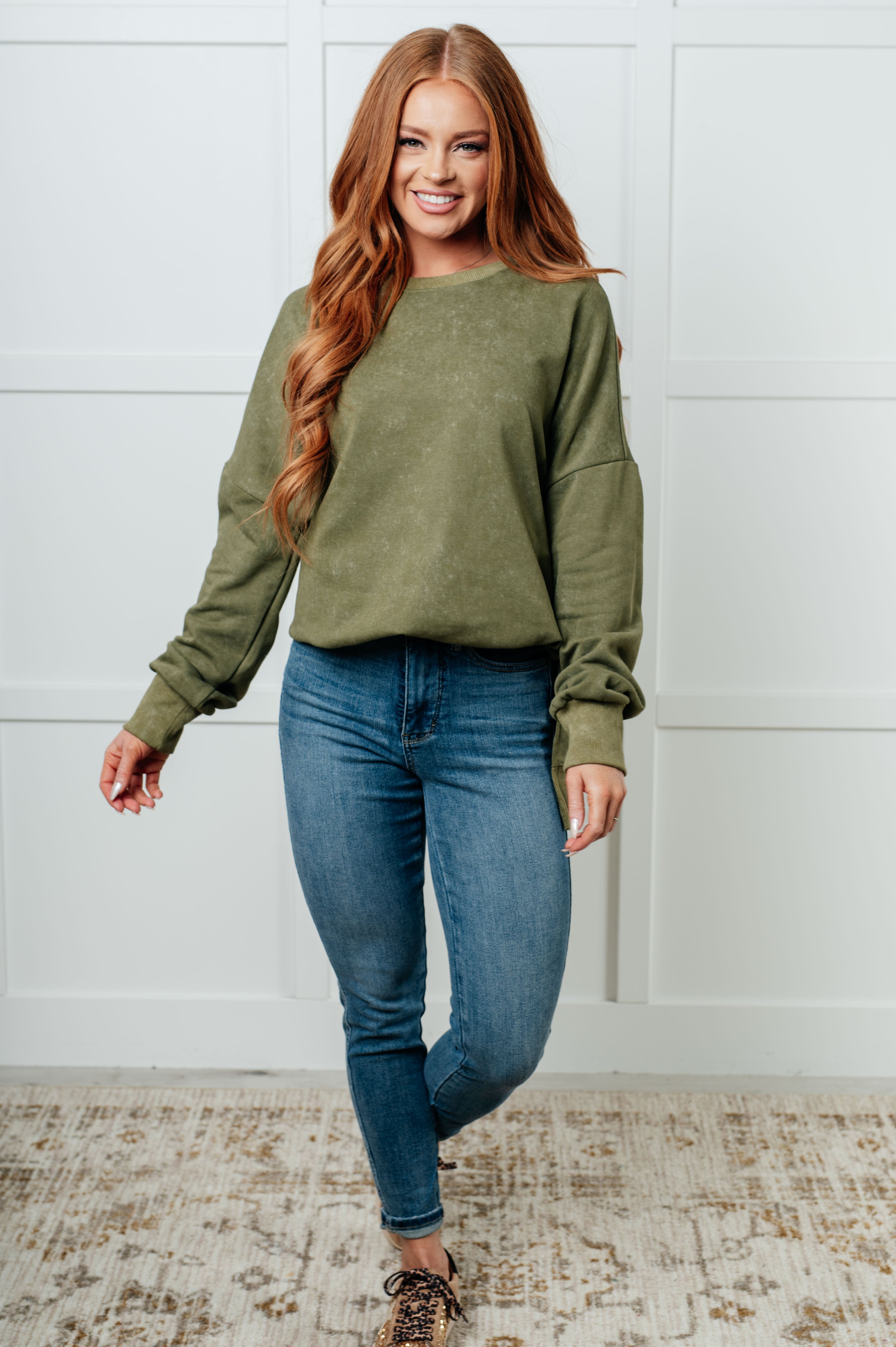 No Plain Jane Oversized Sweatshirt • Green