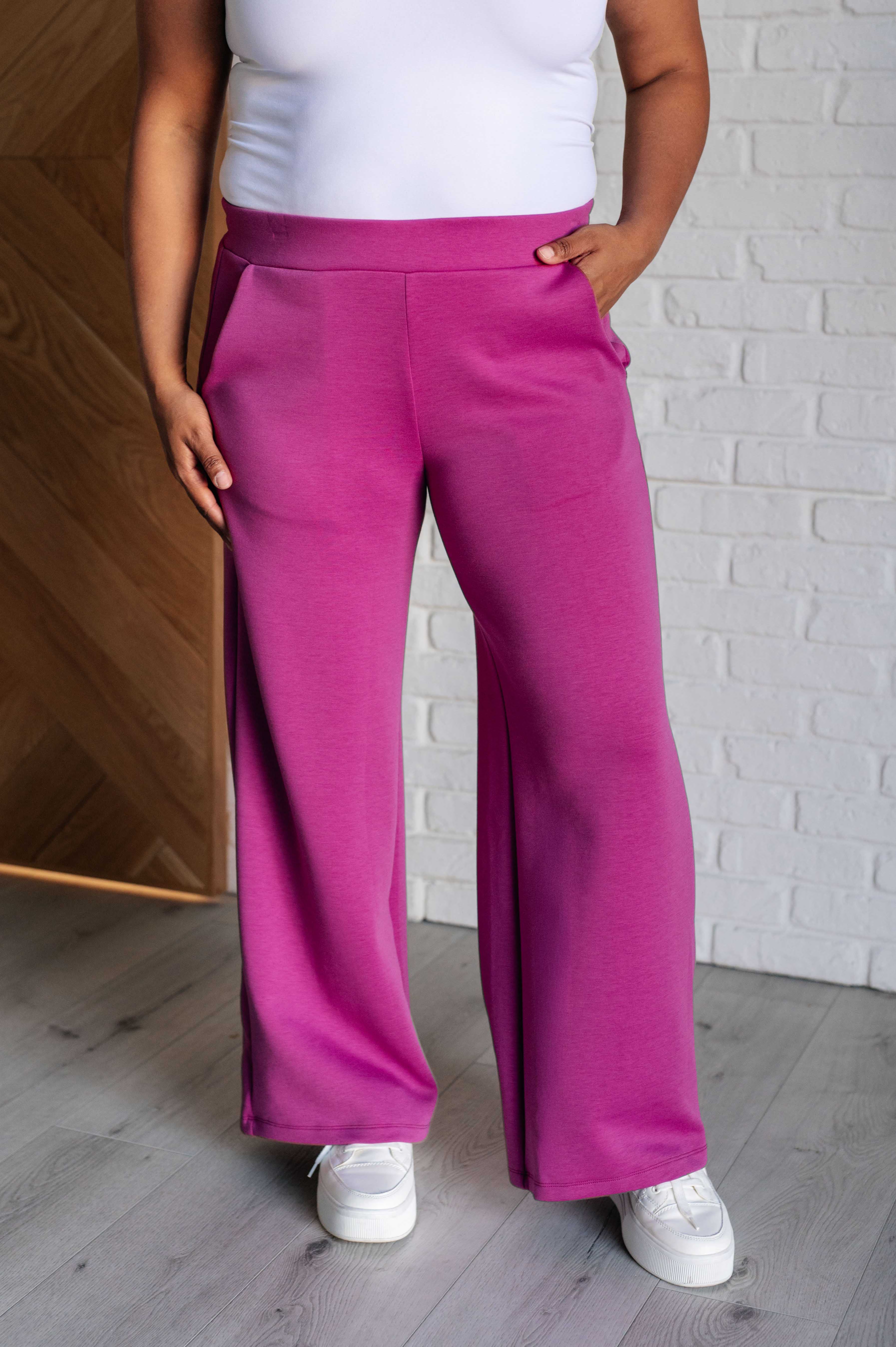 Resort Travel Wide Leg Crop Pant • Magenta