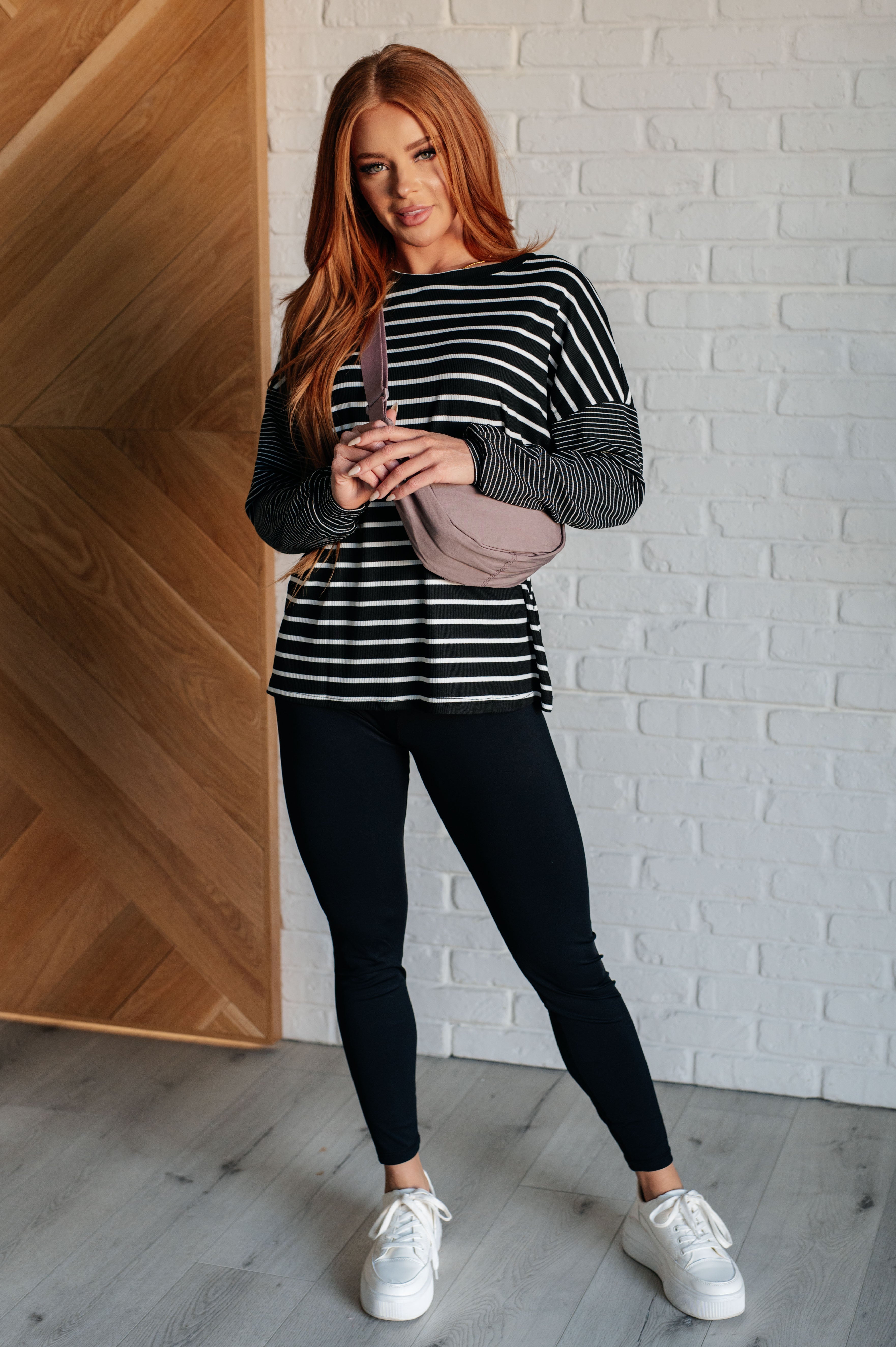 Super Clever Patchwork Striped Top • Black