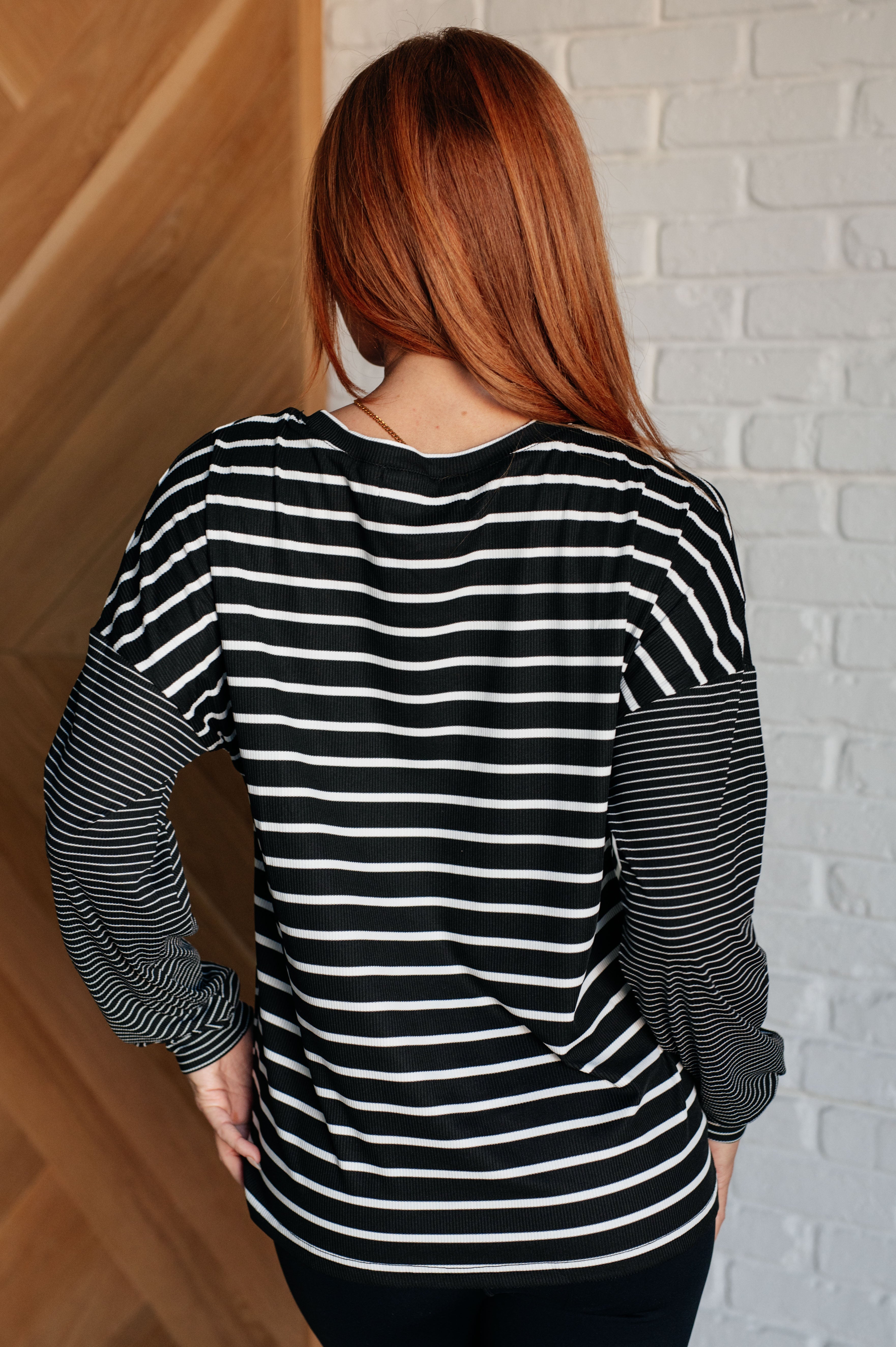 Super Clever Patchwork Striped Top • Black