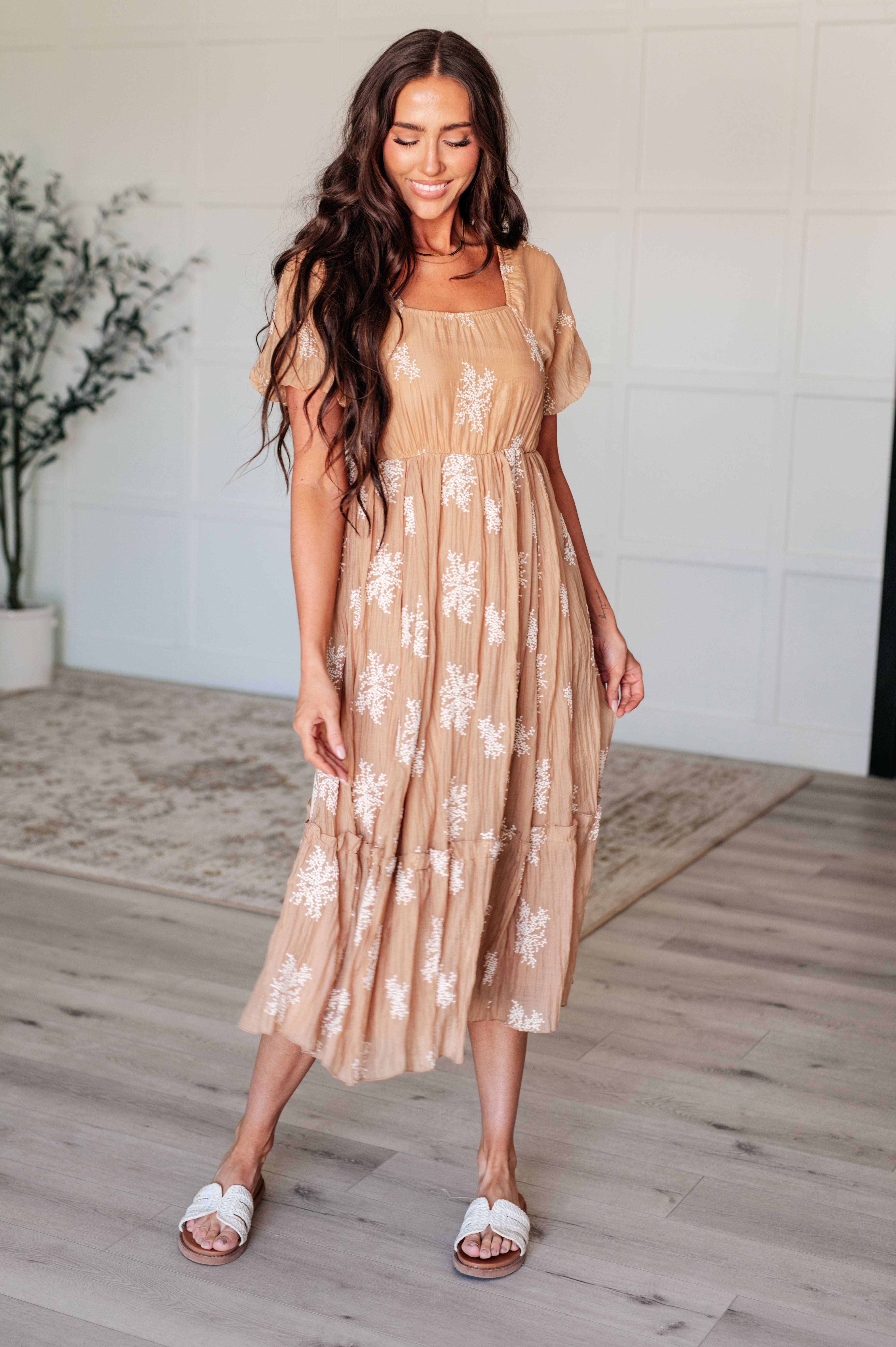 Trusting My Intuition Balloon Sleeve Dress • Camel