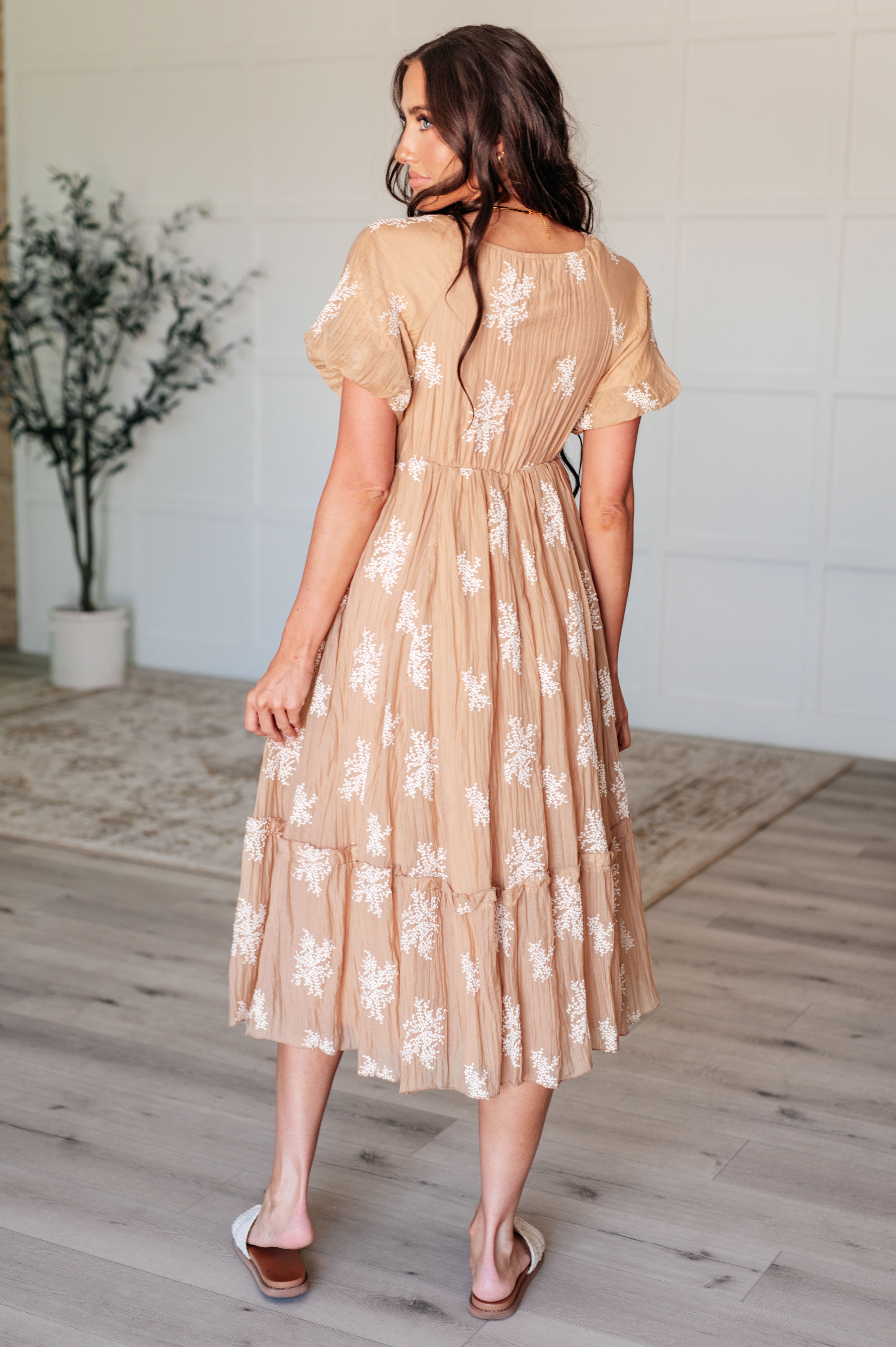 Trusting My Intuition Balloon Sleeve Dress • Camel