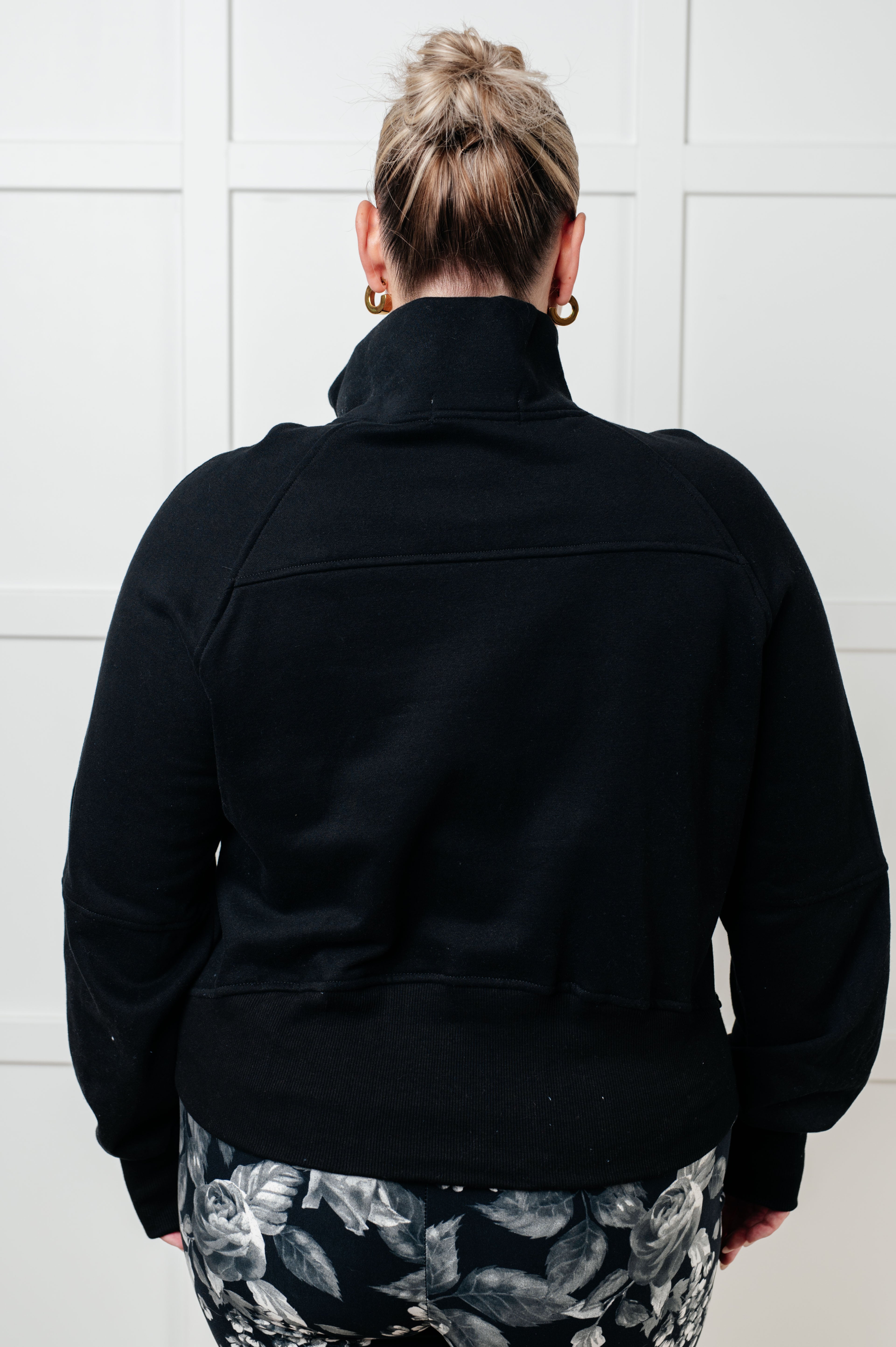 Under Her Spell Half Zip Pullover • Black