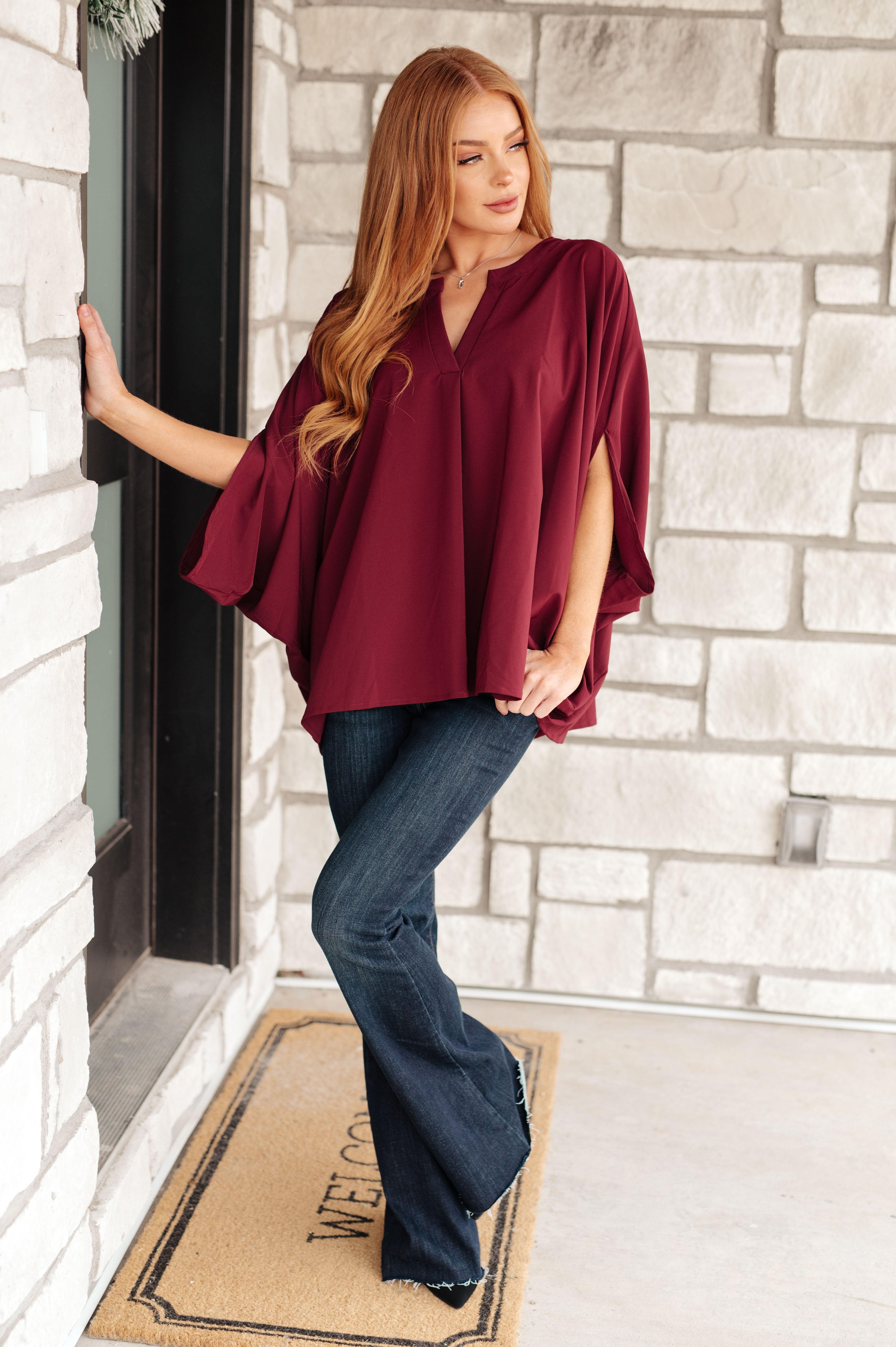 Universal Philosophy Blouse • Wine