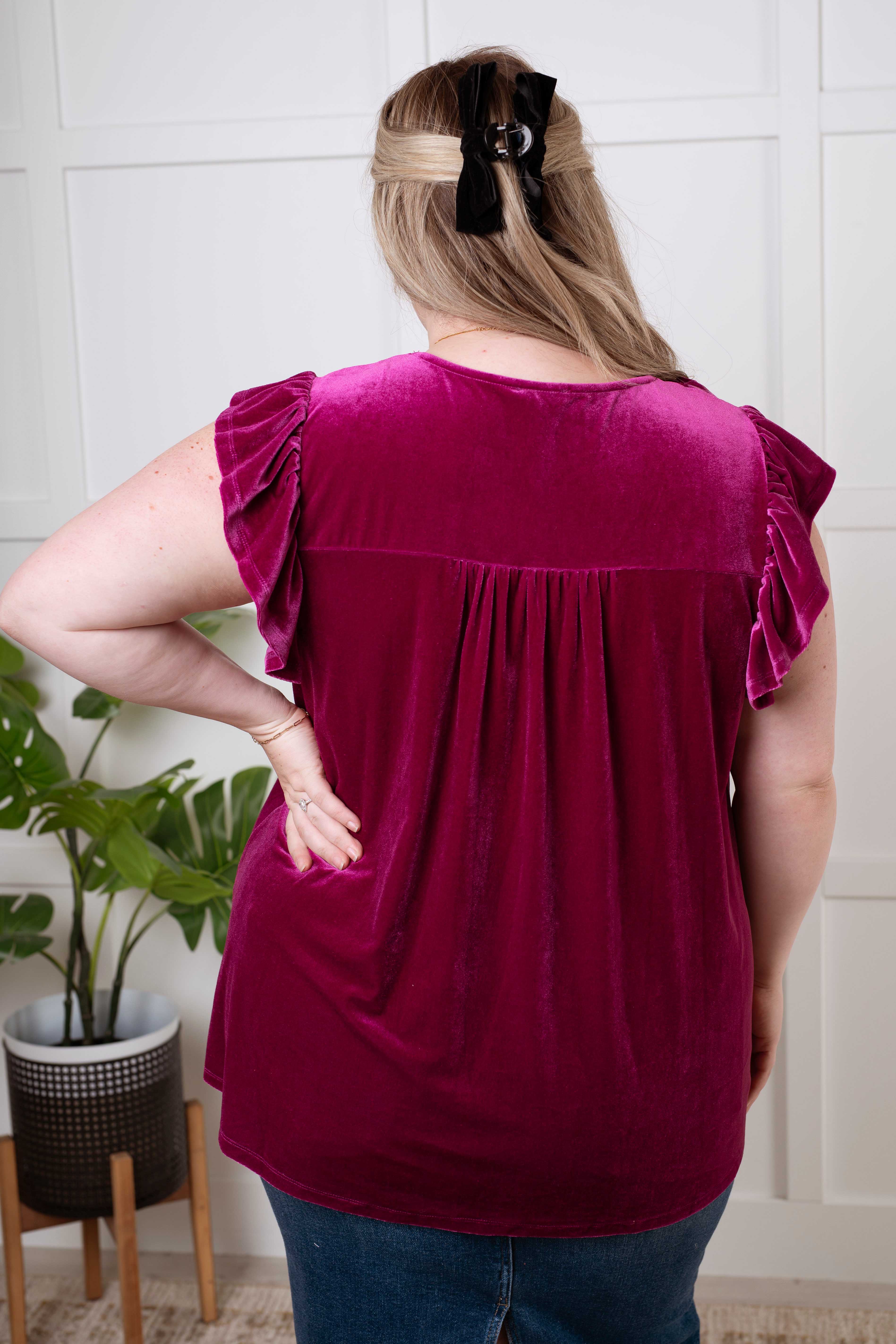 Velveteen Queen Blouse • Magenta