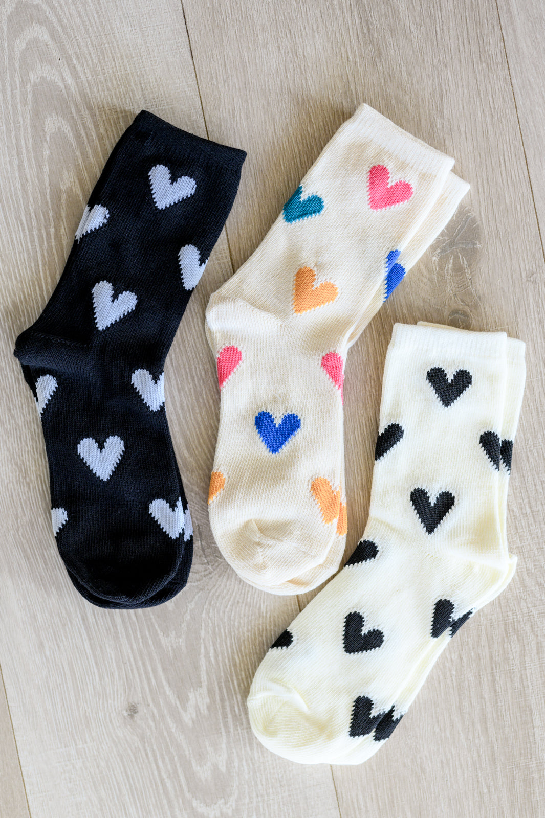 Woven Hearts Everyday Socks • 3 Pack