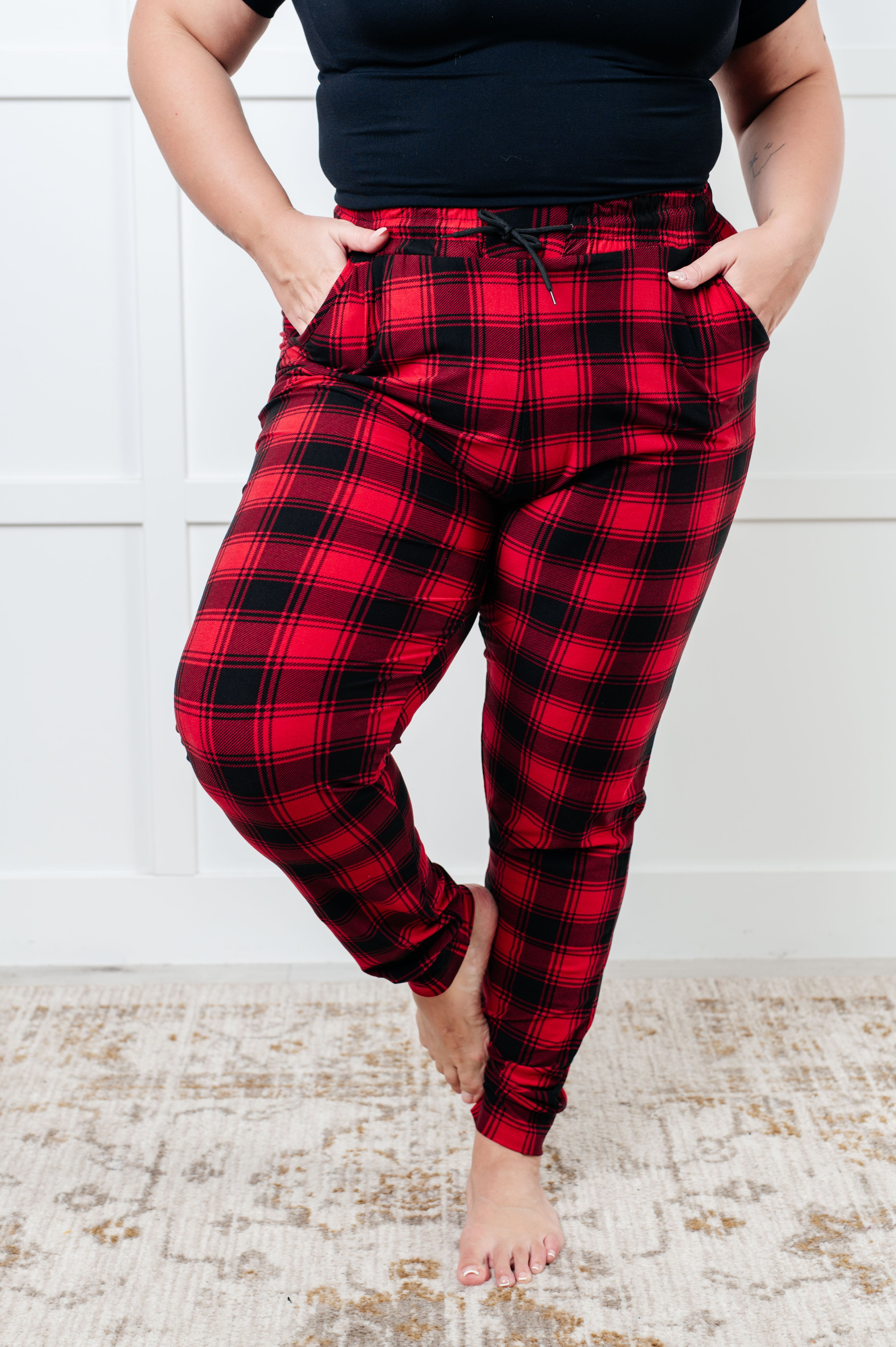 Your New Favorite Joggers • Red Plaid