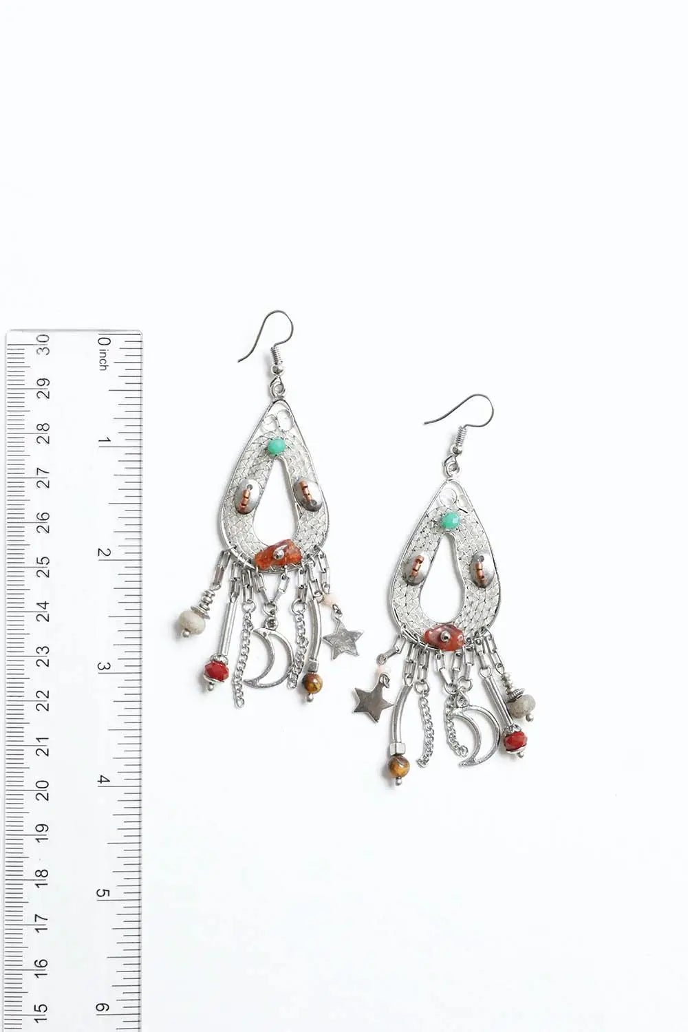 Birdie Moon & Stars Beaded Teardrop Earrings - Atomic Wildflower