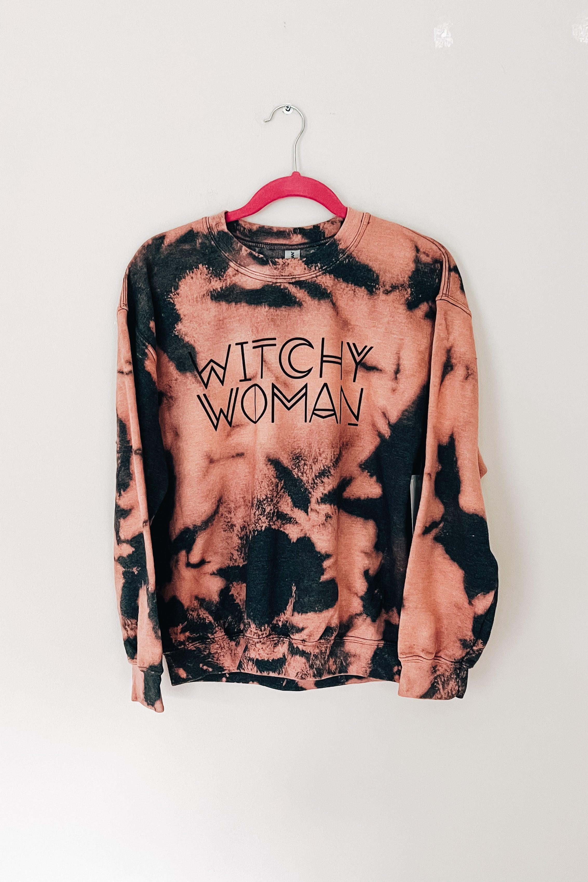 Witchy woman bleached sweatshirt new arrivals